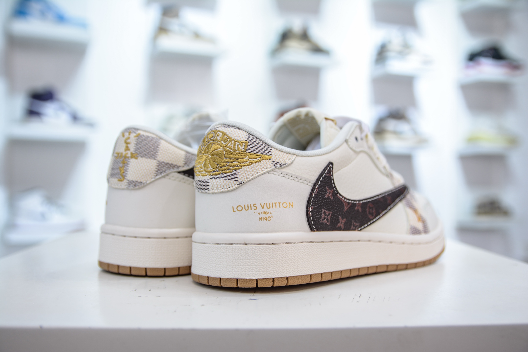 TS x Air Jordan x Louis Vuitton Air Jordan 1 Low - Brown Custom Sneaker 6 i1751637497261 2161 0 5