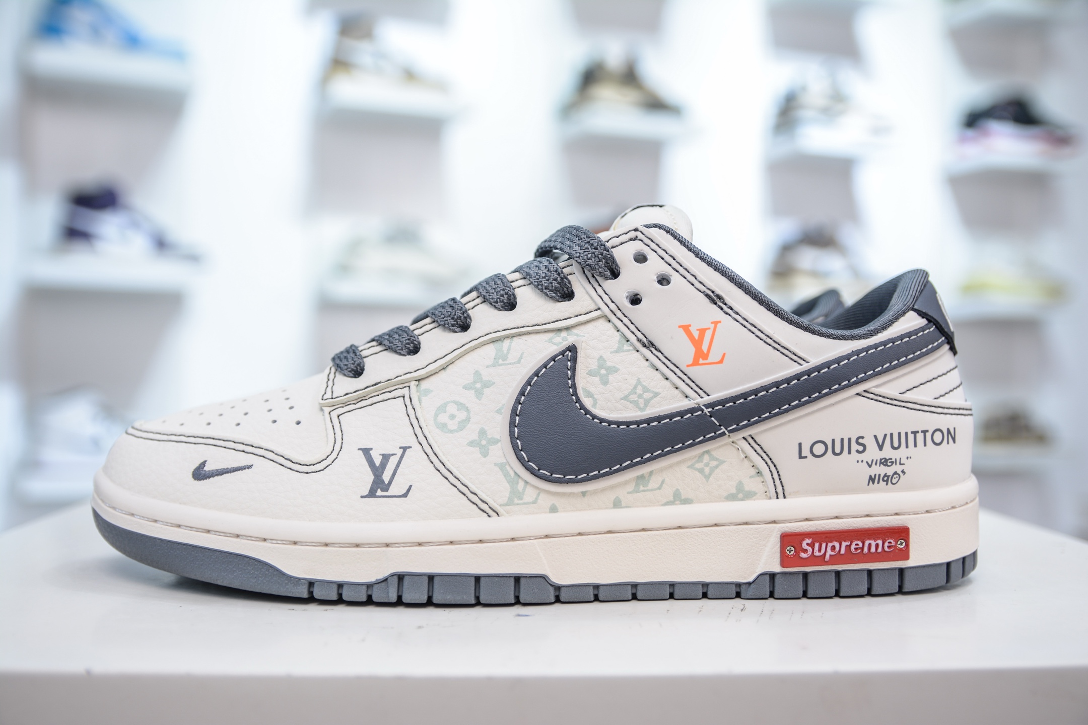 Louis Vuitton x Nike Dunk Low Sneakers - Cream/Gray, Premium Quality, All Sizes 2 i1751637792591 9461 0 0