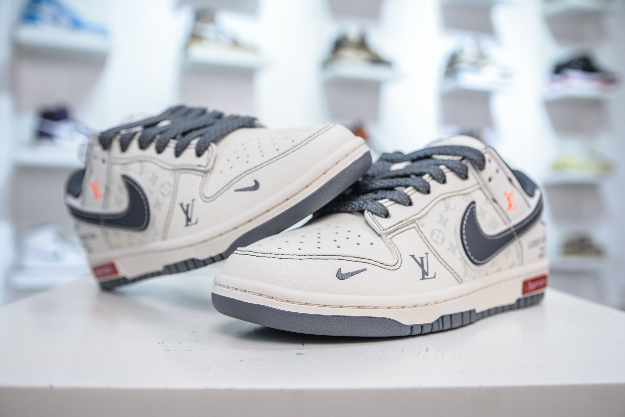 Louis Vuitton x Nike Dunk Low Sneakers - Cream/Gray, Premium Quality, All Sizes 5 i1751637792651 1123 0 3