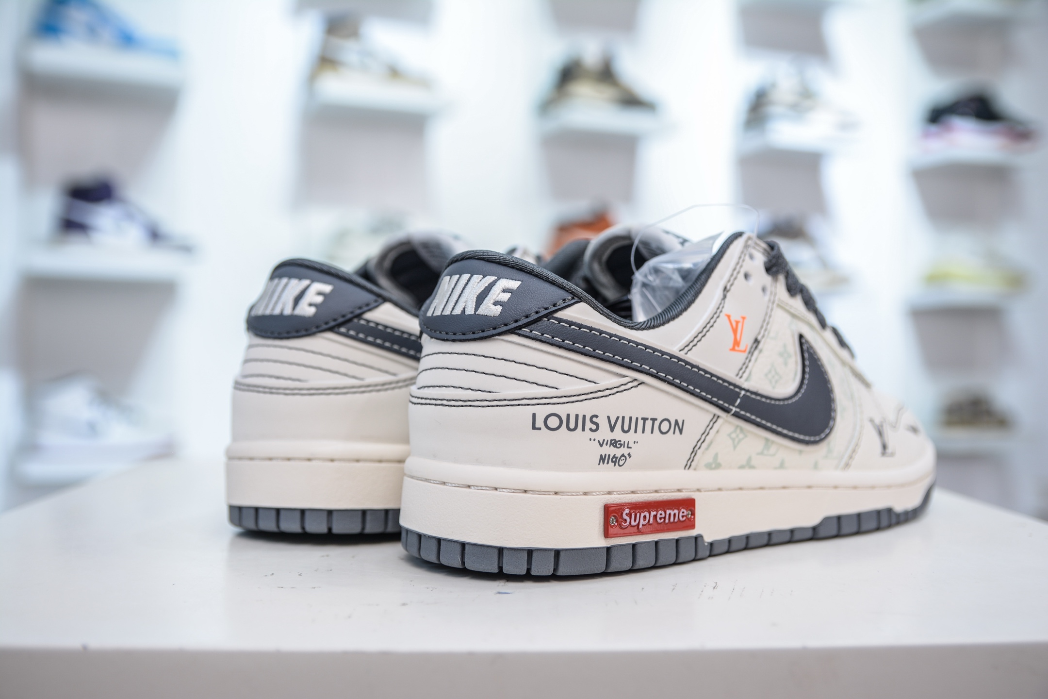Louis Vuitton x Nike Dunk Low Sneakers - Cream/Gray, Premium Quality, All Sizes 7 i1751637792668 4690 0 5