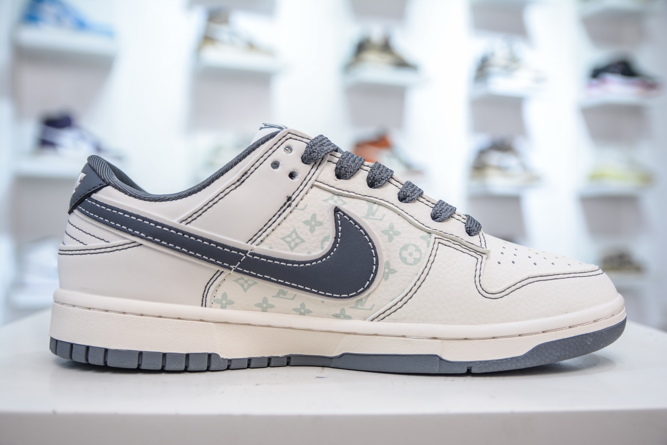 Louis Vuitton x Nike Dunk Low Sneakers - Cream/Gray, Premium Quality, All Sizes 4 i1751637793618 1966 0 2