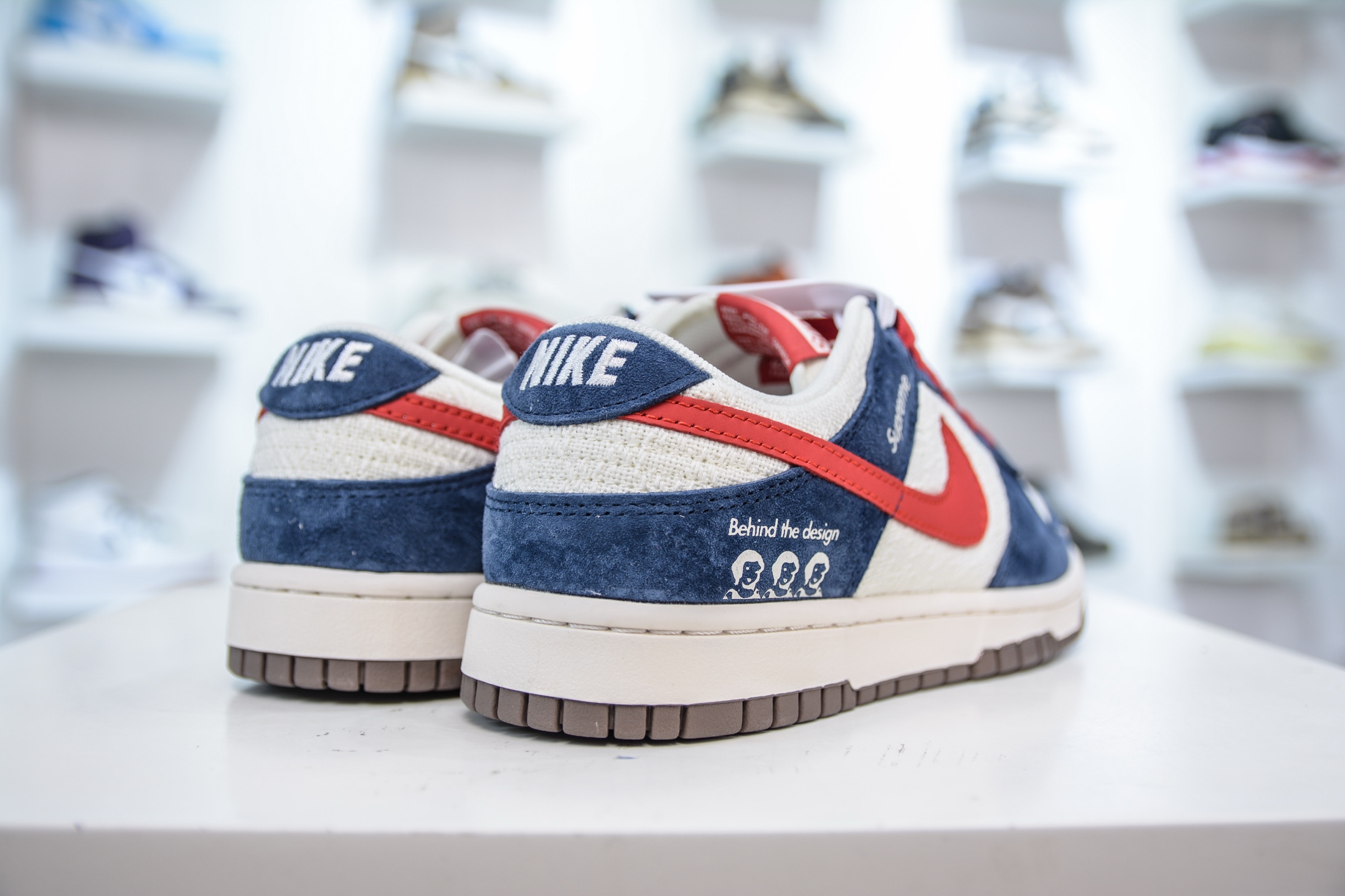 Nike SB Dunk Low x Supreme Collab Sneakers - White, Blue & Red 6 i1751638793453 8651 0 5