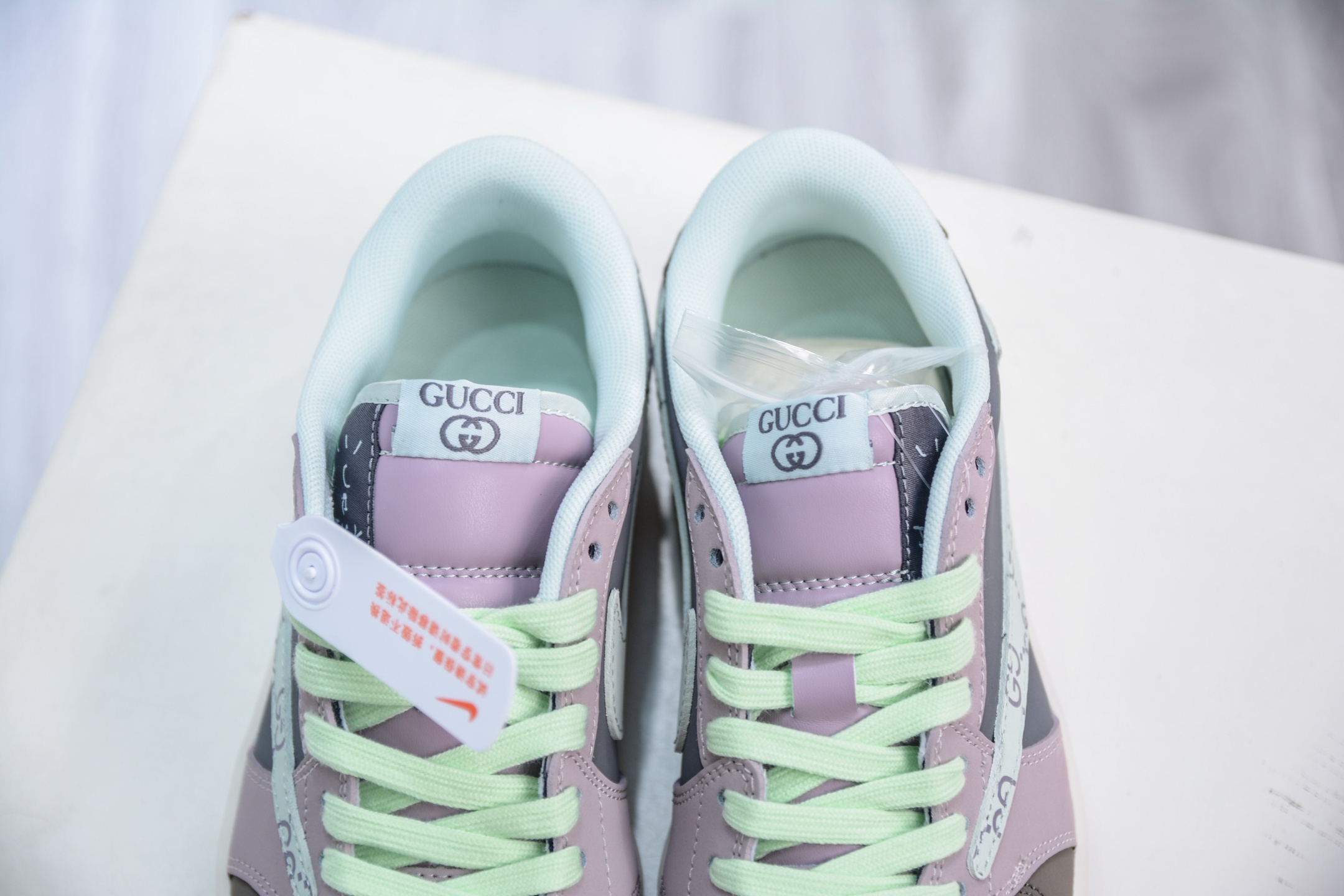 TS x Air Jordan 1 Low Gucci Collab - Gray, Green & Pink Custom Sneakers 8 i1751638849367 4122 0 7