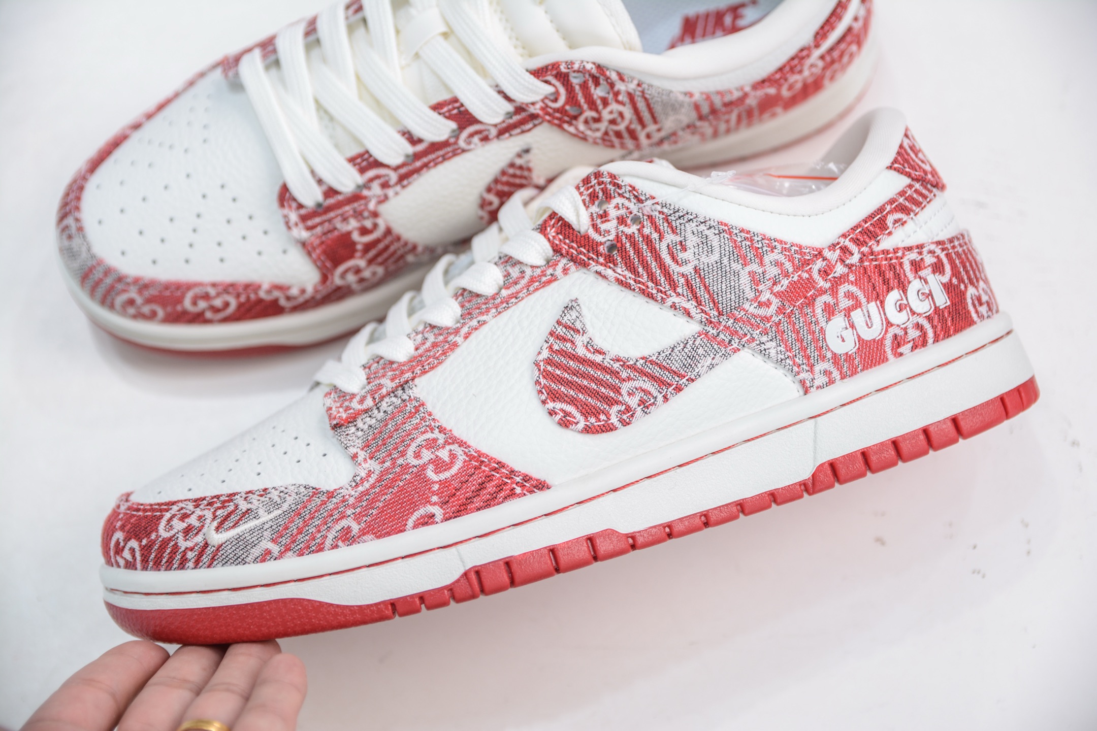 Nike SB Dunk Low x superme SUP联名-白灰红牛仔 SC9207-417