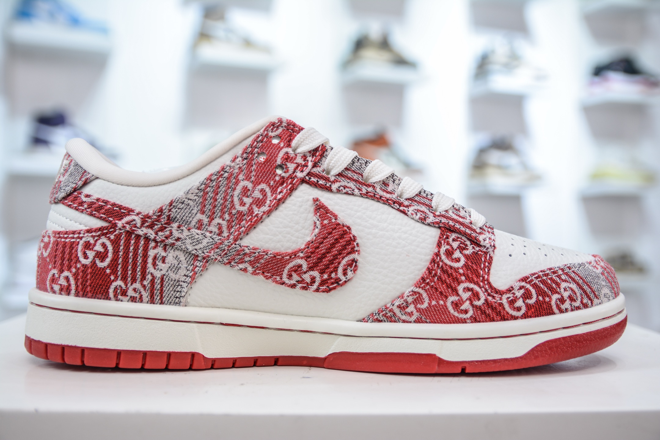 Nike SB Dunk Low x superme SUP联名-白灰红牛仔 SC9207-417