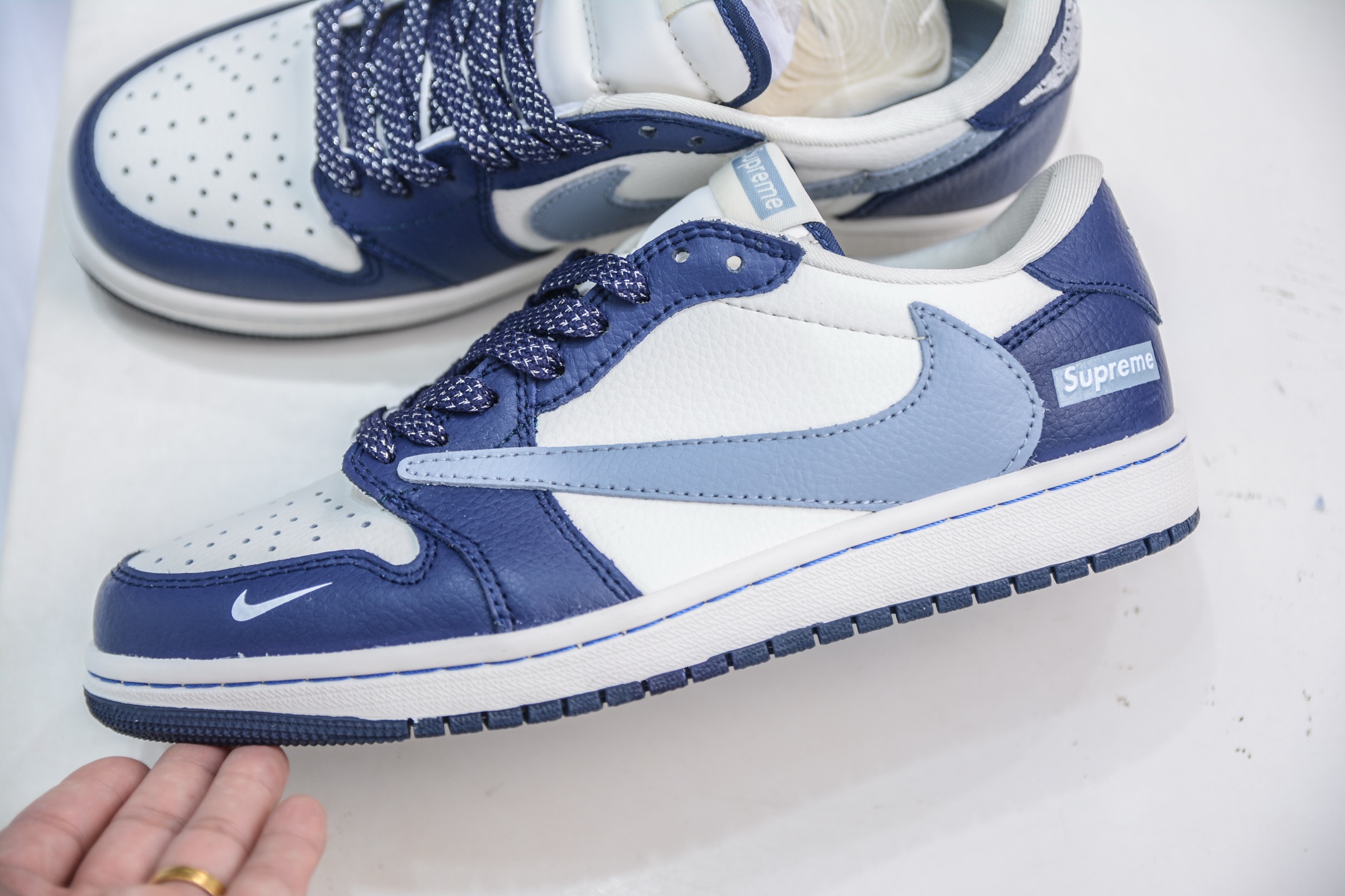 Travis Scott x Nike Air Jordan 1 Low Supreme White Blue - Size 36-45 8 i1751900957933 5609 0 6