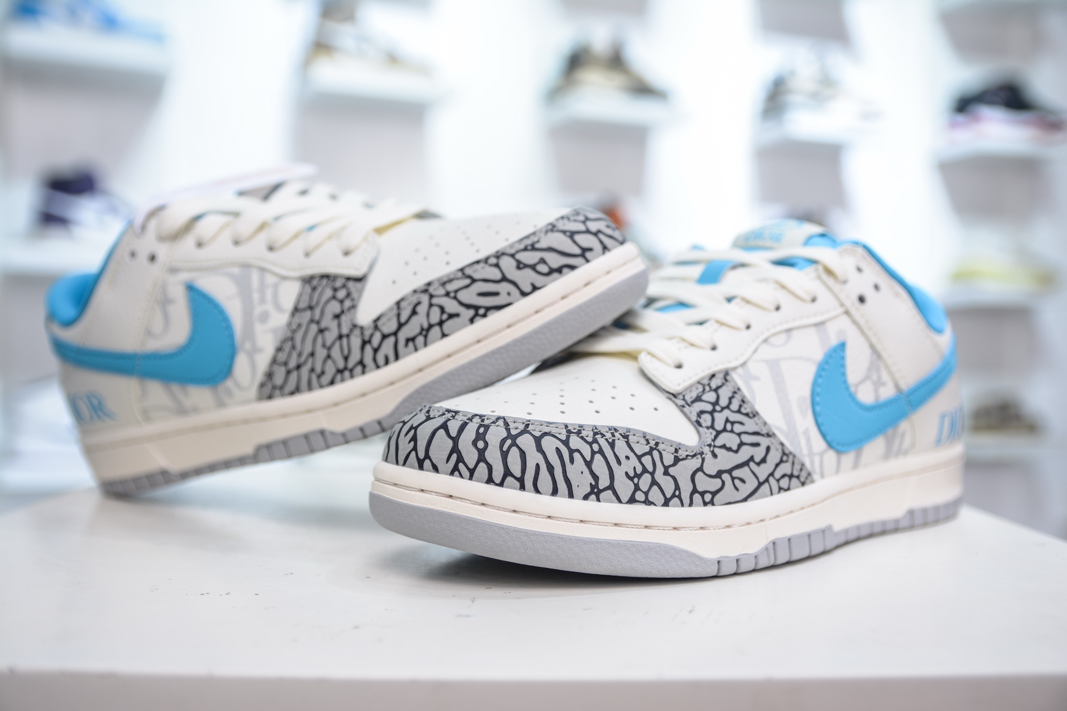 Nike SB Dunk Low x DIOR 迪奥联名-白灰蓝裂纹 XD1588-223