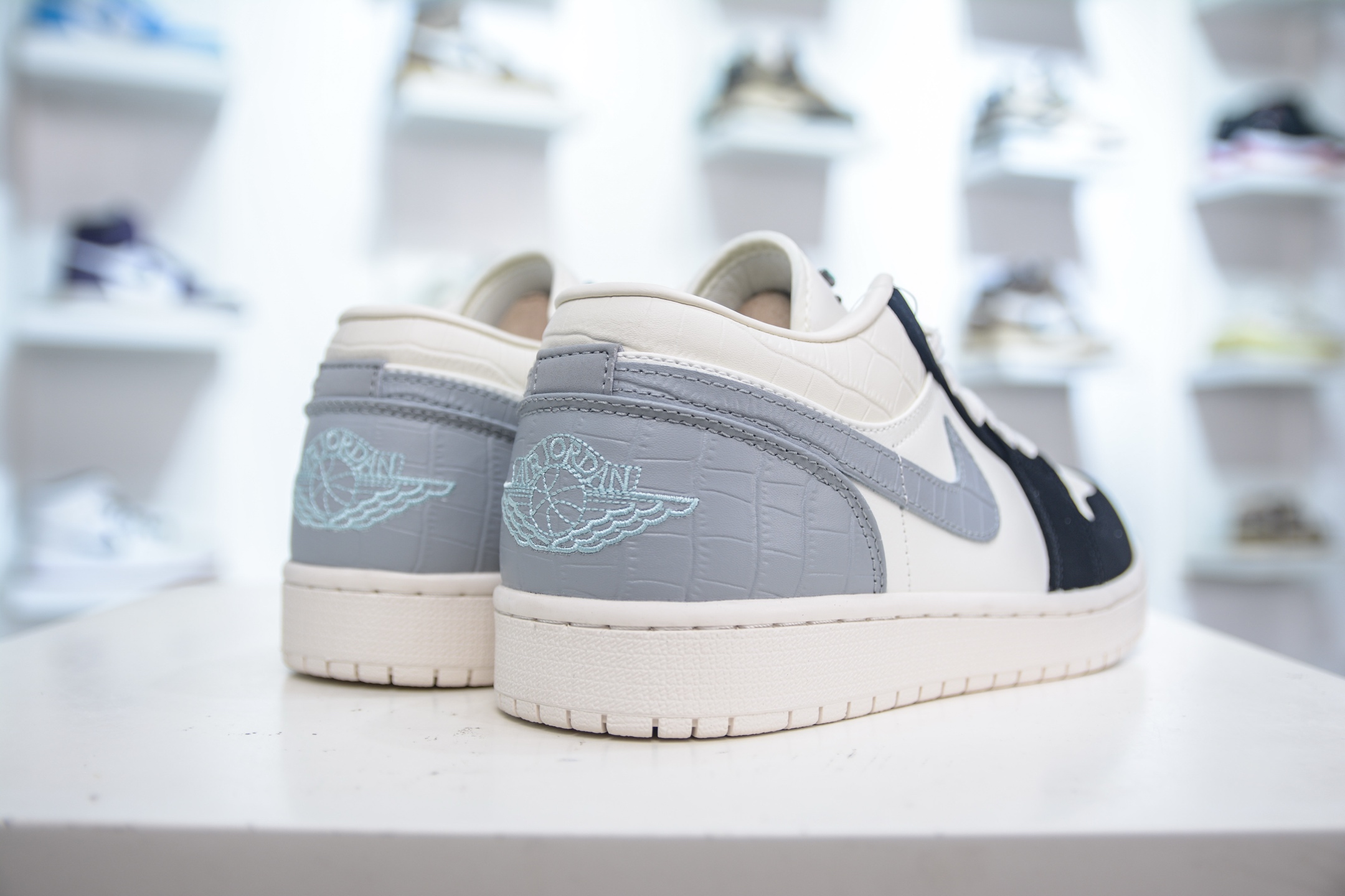 Air Jordan 1 Low White Grey Black Casual Sneakers, Premium Leather, Comfortable Fit 7 i1752241114755 6497 0 5