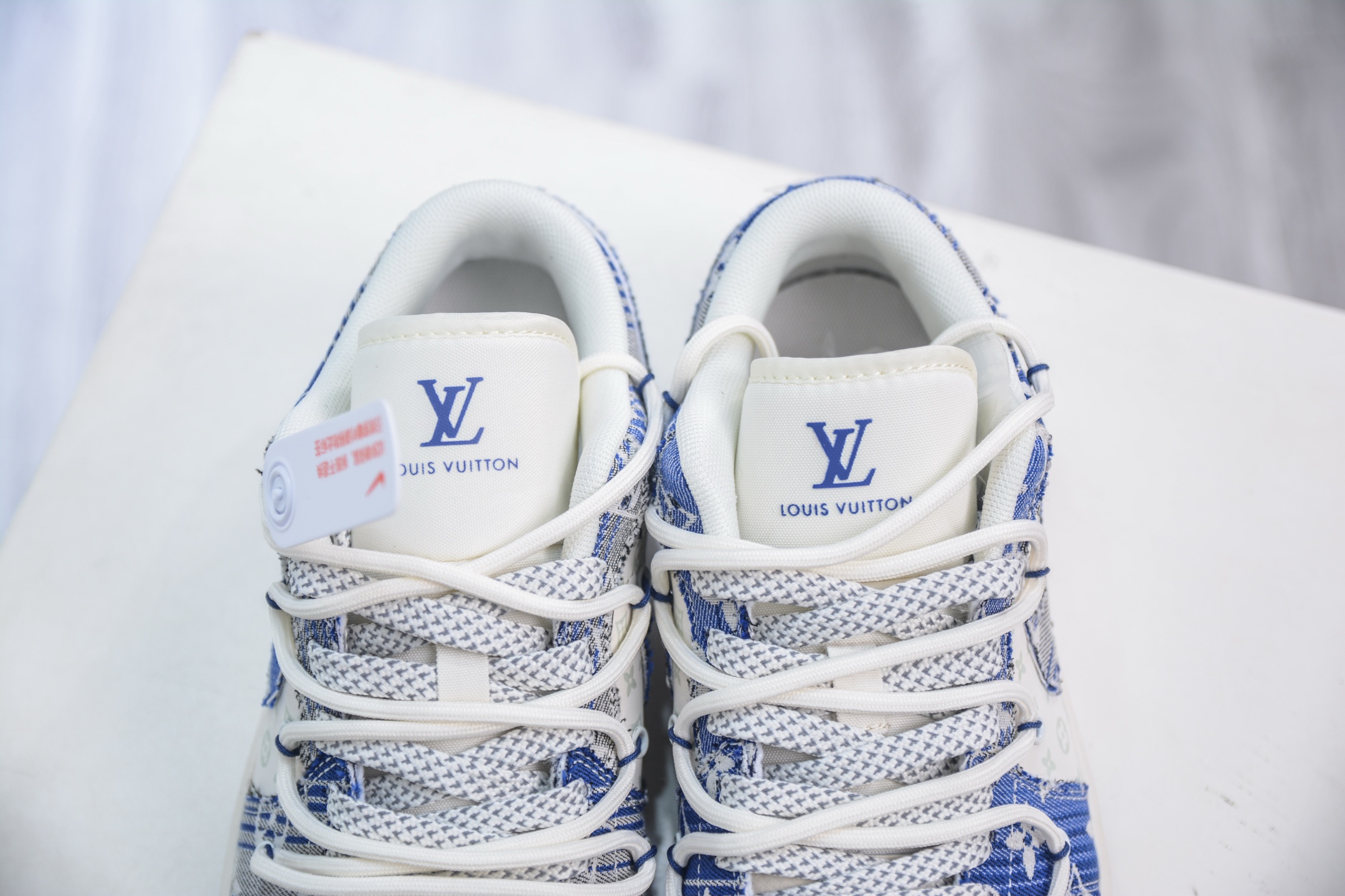 Air Jordan 1 Retro Low x Louis Vuitton x Supreme SUP LV联名-白灰蓝牛仔绑带 YX5066-373
