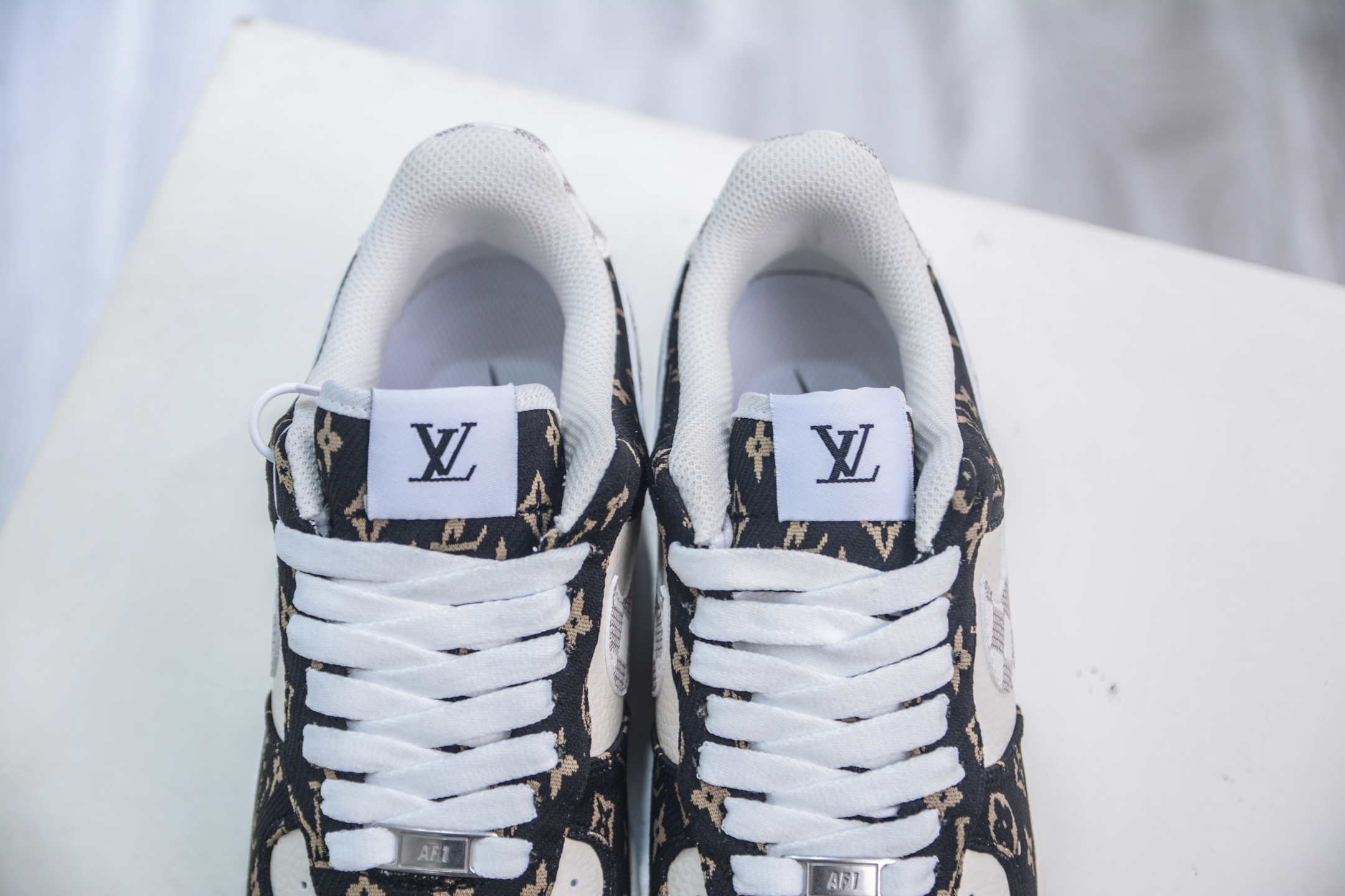 Nike Air Force 1 Low x Louis Vuitton Black White Custom Sneakers 9 i1754410703131 4034 0 7
