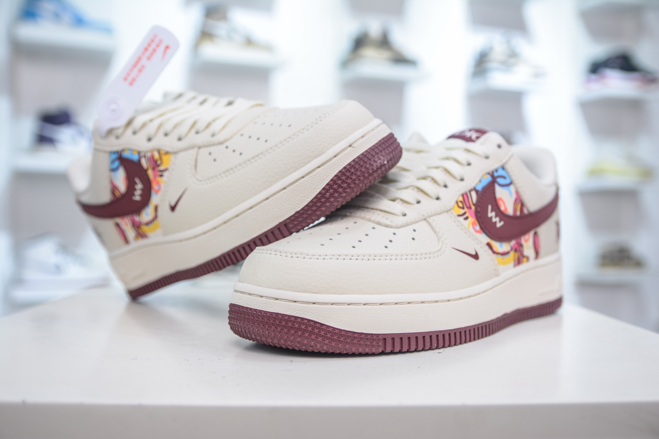 Nike Air Force 1 Low '07 x Dior - Beige/Burgundy Graffiti Edition 5 i1754586914015 977 0 3