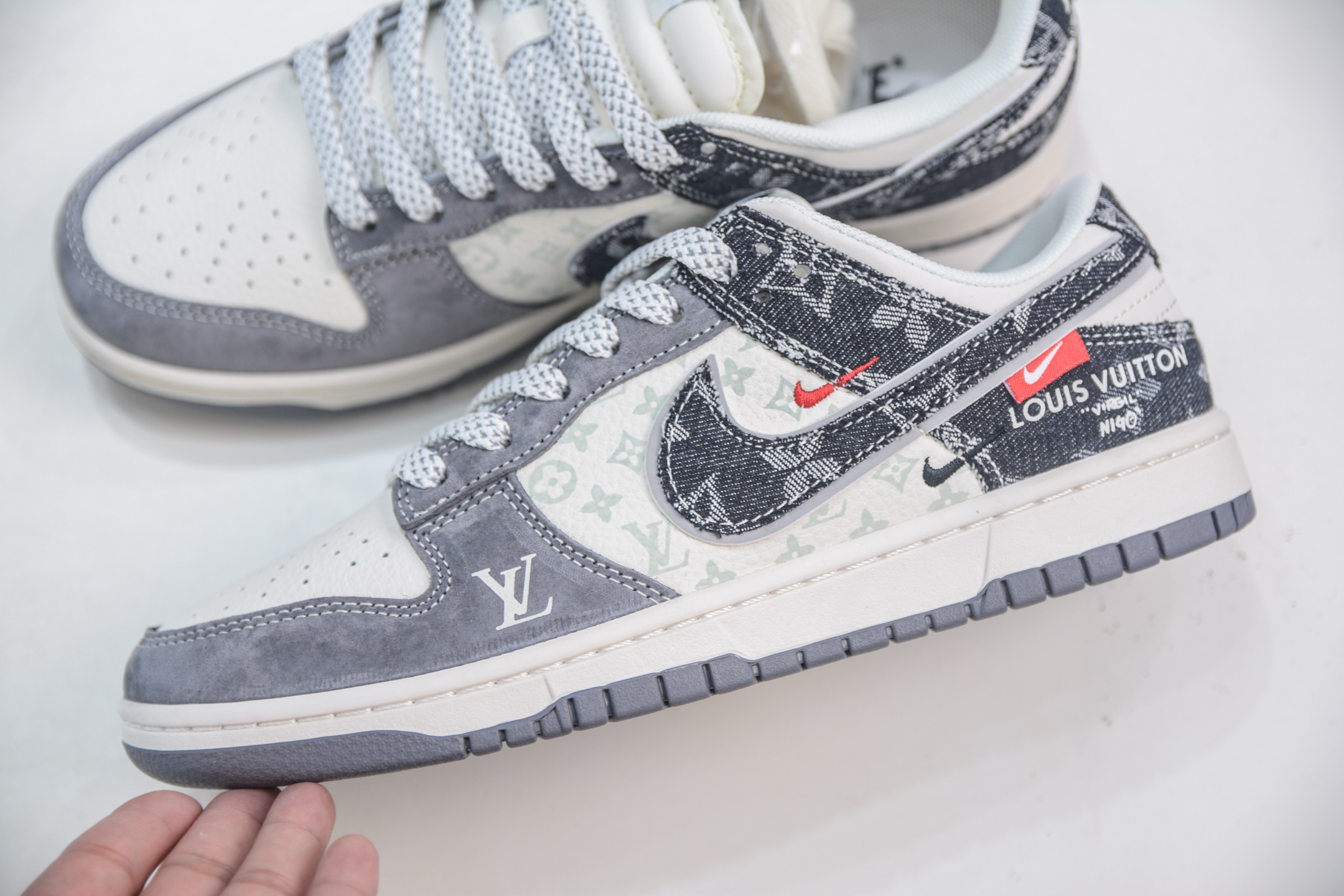 Nike SB Dunk Low x Louis Vuitton Collab White/Gray/Black Premium Quality 7 i1754587196491 3131 0 6