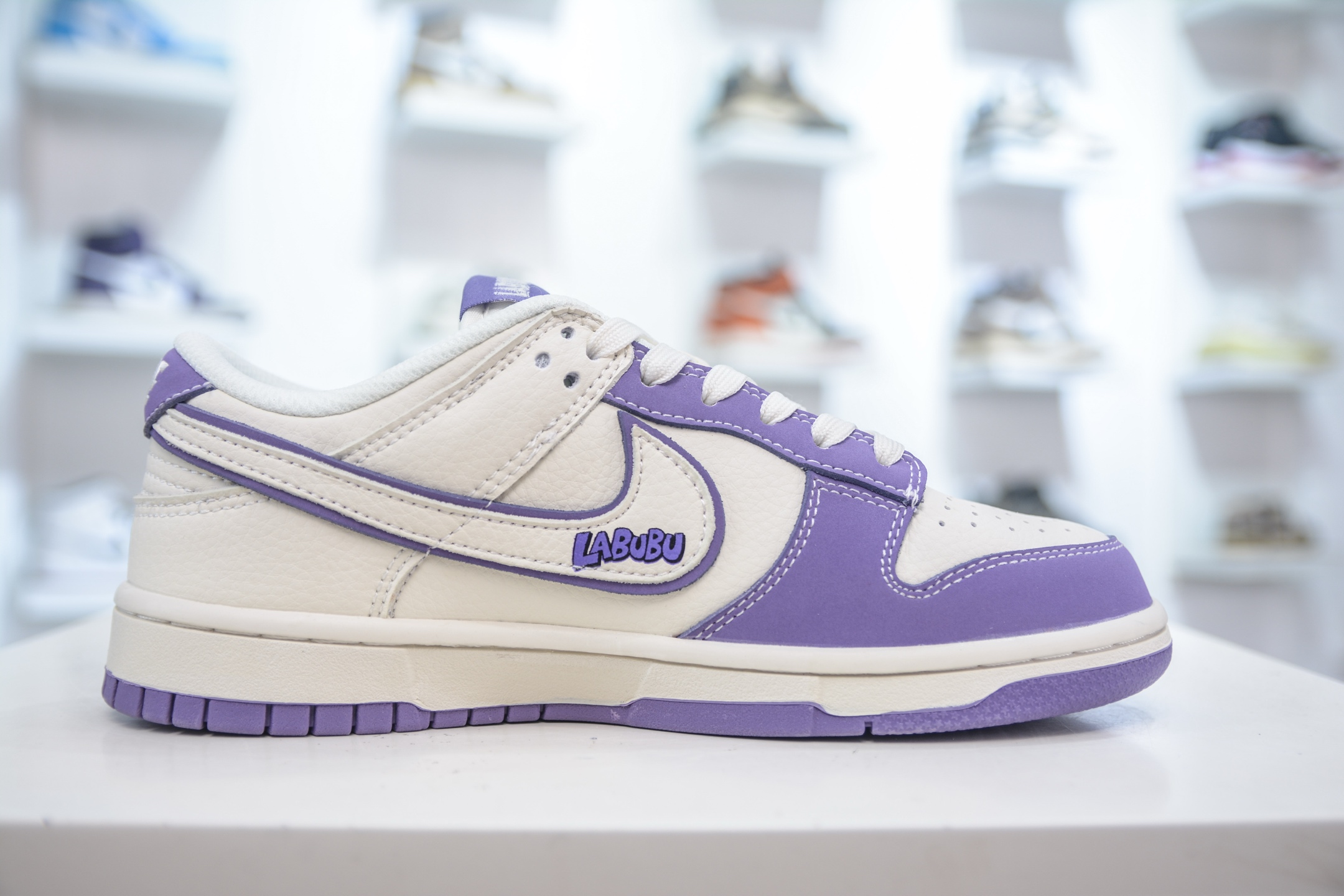 Nike SB Dunk Low x Labubu Collab - Cream & Purple Designer Sneakers 4 i1754587517854 4854 0 2