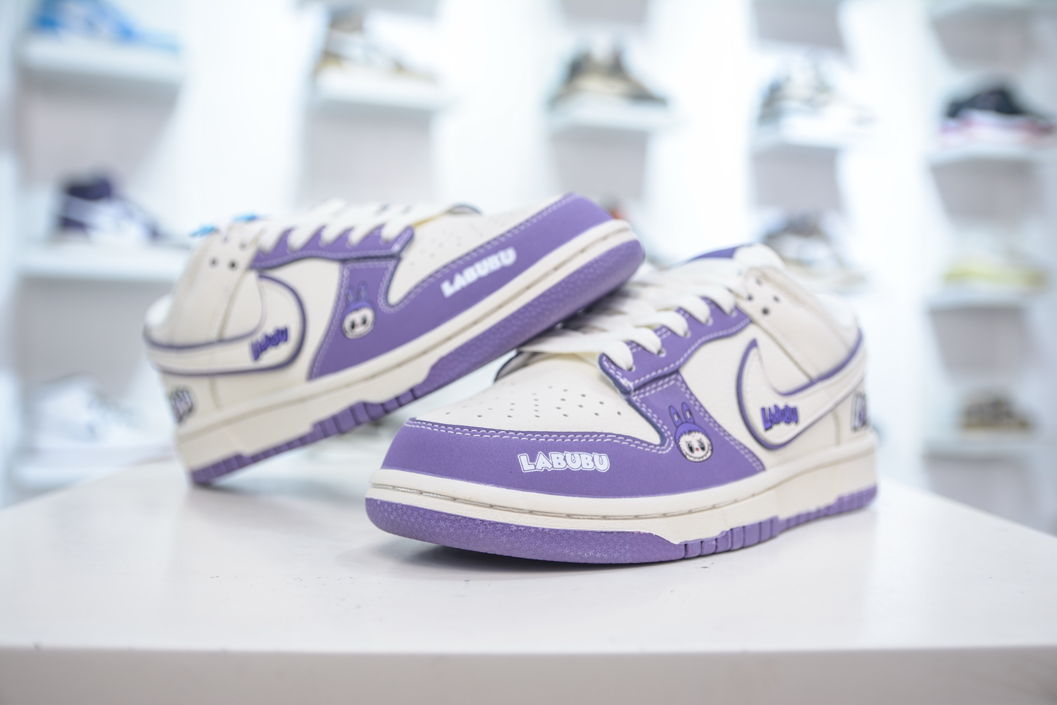 Nike SB Dunk Low x Labubu Collab - Cream & Purple Designer Sneakers 5 i1754587517865 8772 0 3