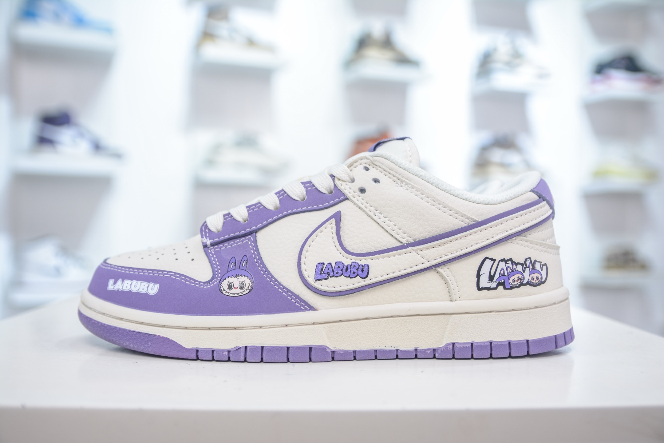 Nike SB Dunk Low x Labubu Collab - Cream & Purple Designer Sneakers 2 i1754587522665 9836 0 0