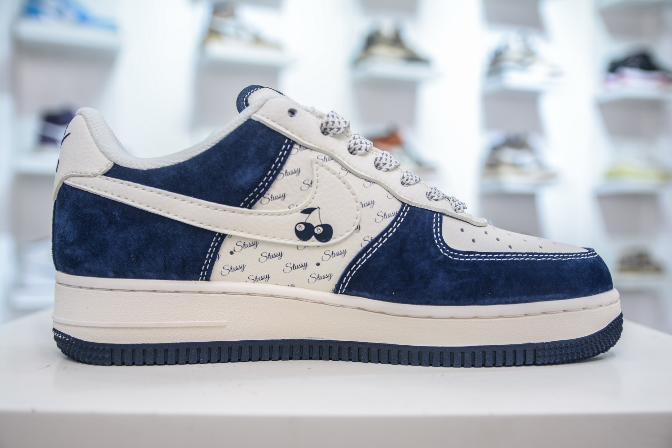 Stussy x Nike Air Force 1 Low White Deep Blue Collaboration Sneakers 4 i1754927845595 2849 0 2