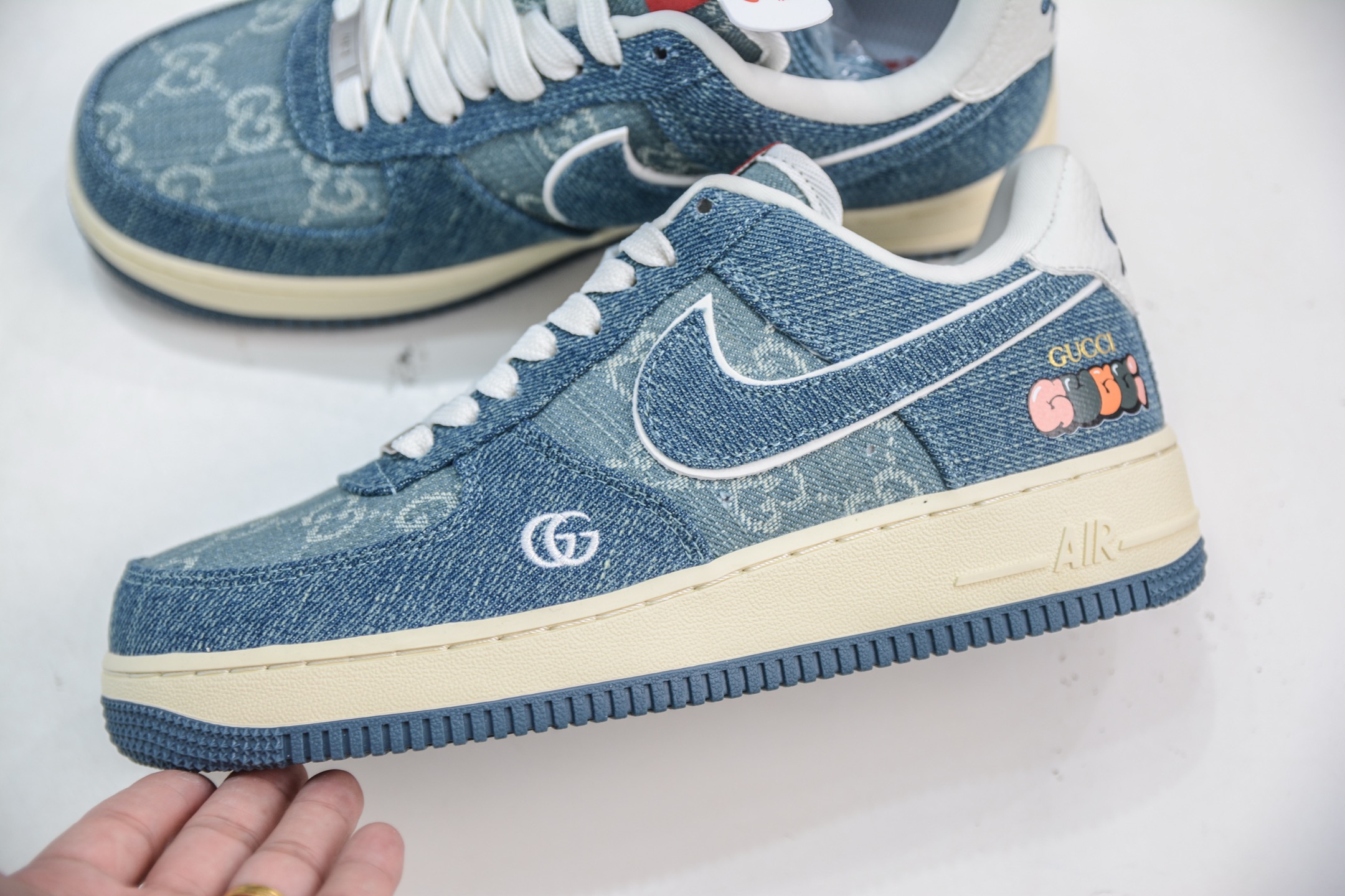 Gucci x Nike Air Force 1 Denim Sneakers - Limited Edition Collaboration 7 i1754927963320 6331 0 6