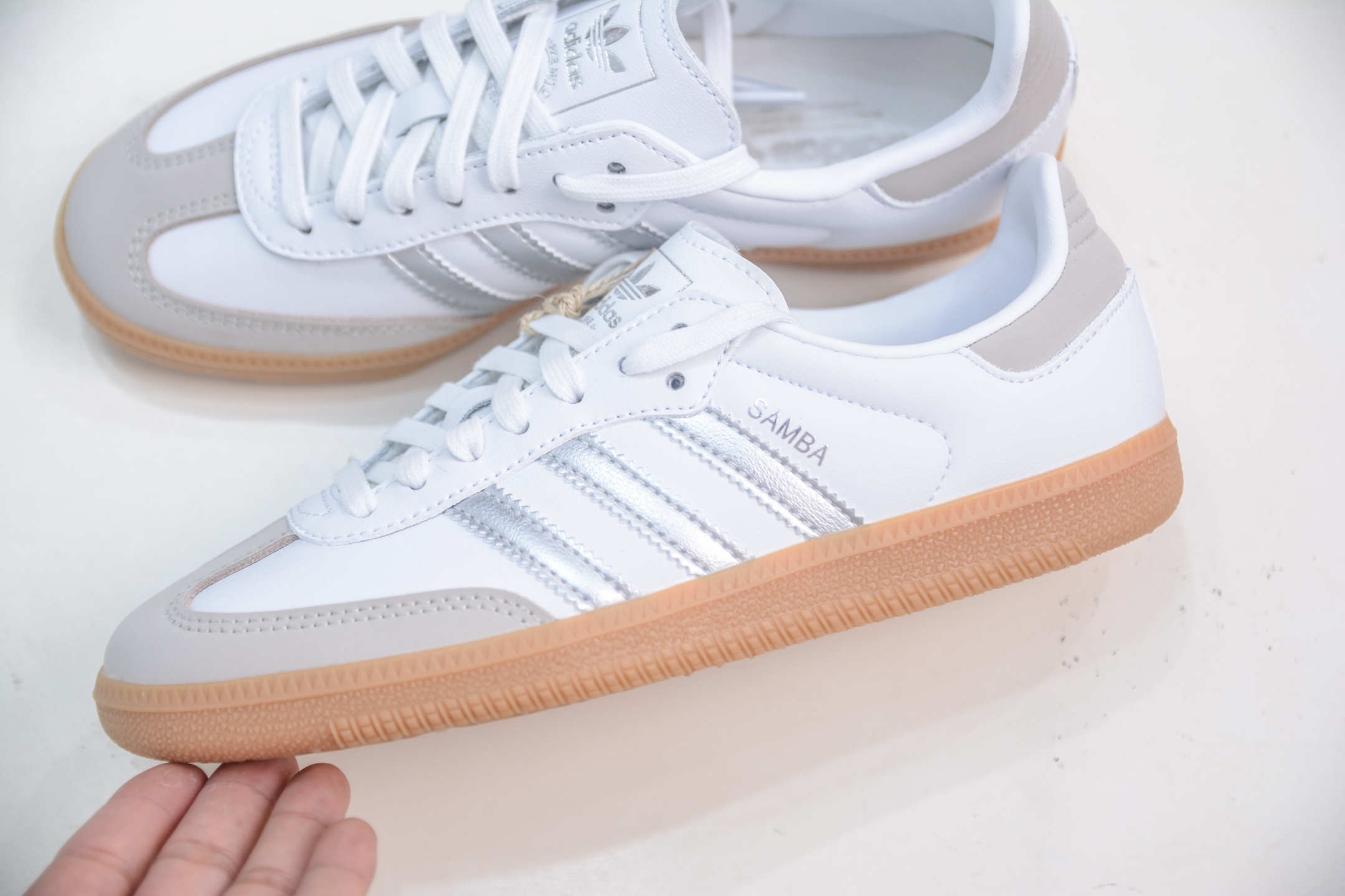 Adidas Original Samba OG Classic Lightweight Retro Sneakers - White/Silver 8 i1754928259357 5148 0 6