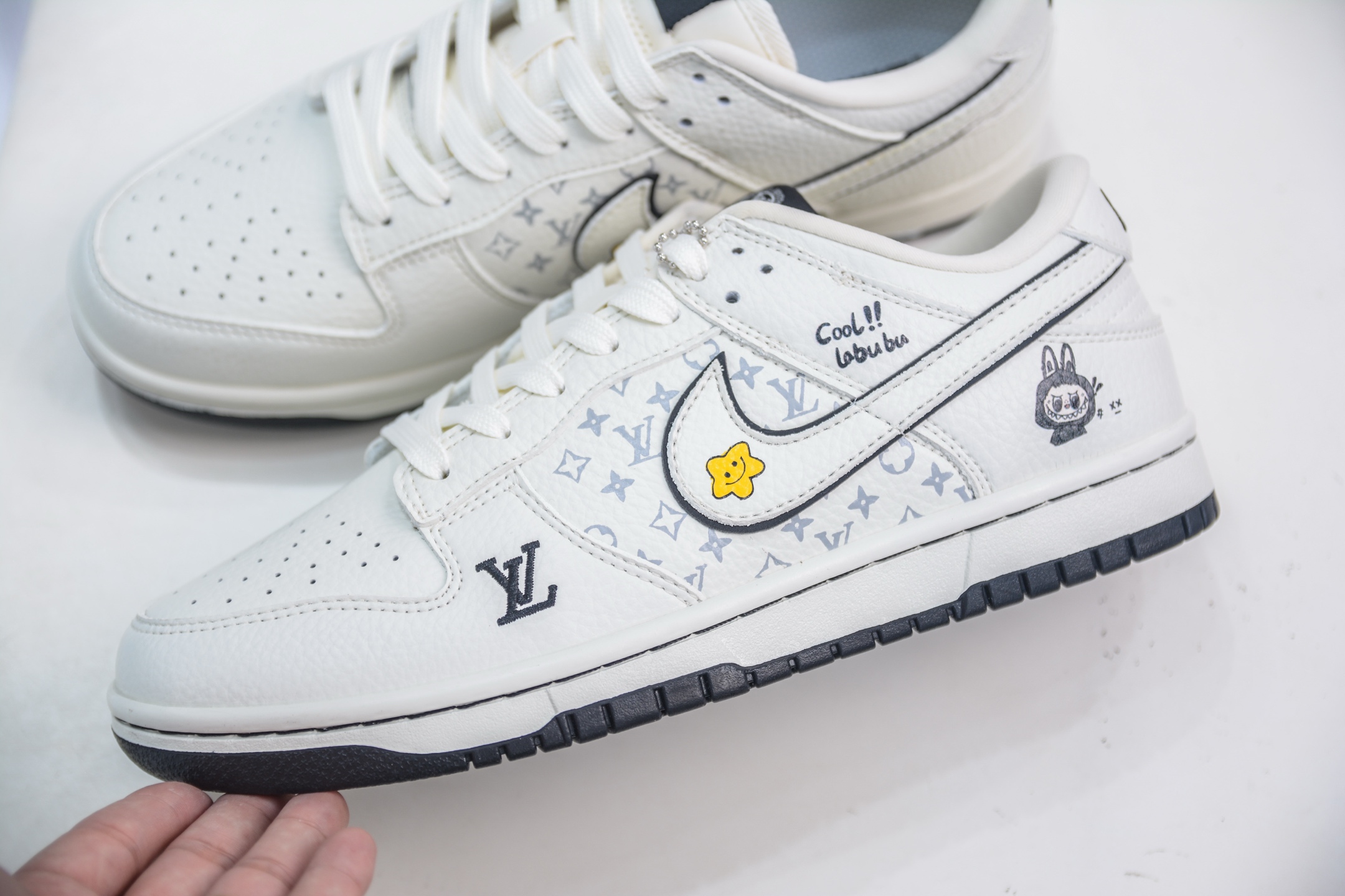 Nike SB Dunk Low x Louis VuittLV拉布布联名-白黑印花 SC0601-455