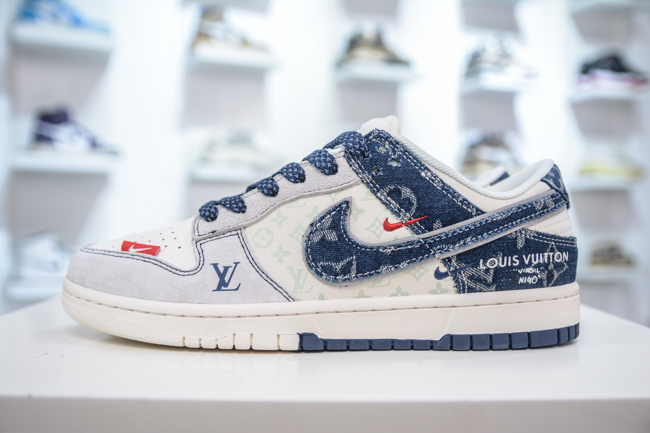 Nike SB Dunk Low x Louis VuittLV联名-白灰蓝牛仔 YX5066-381