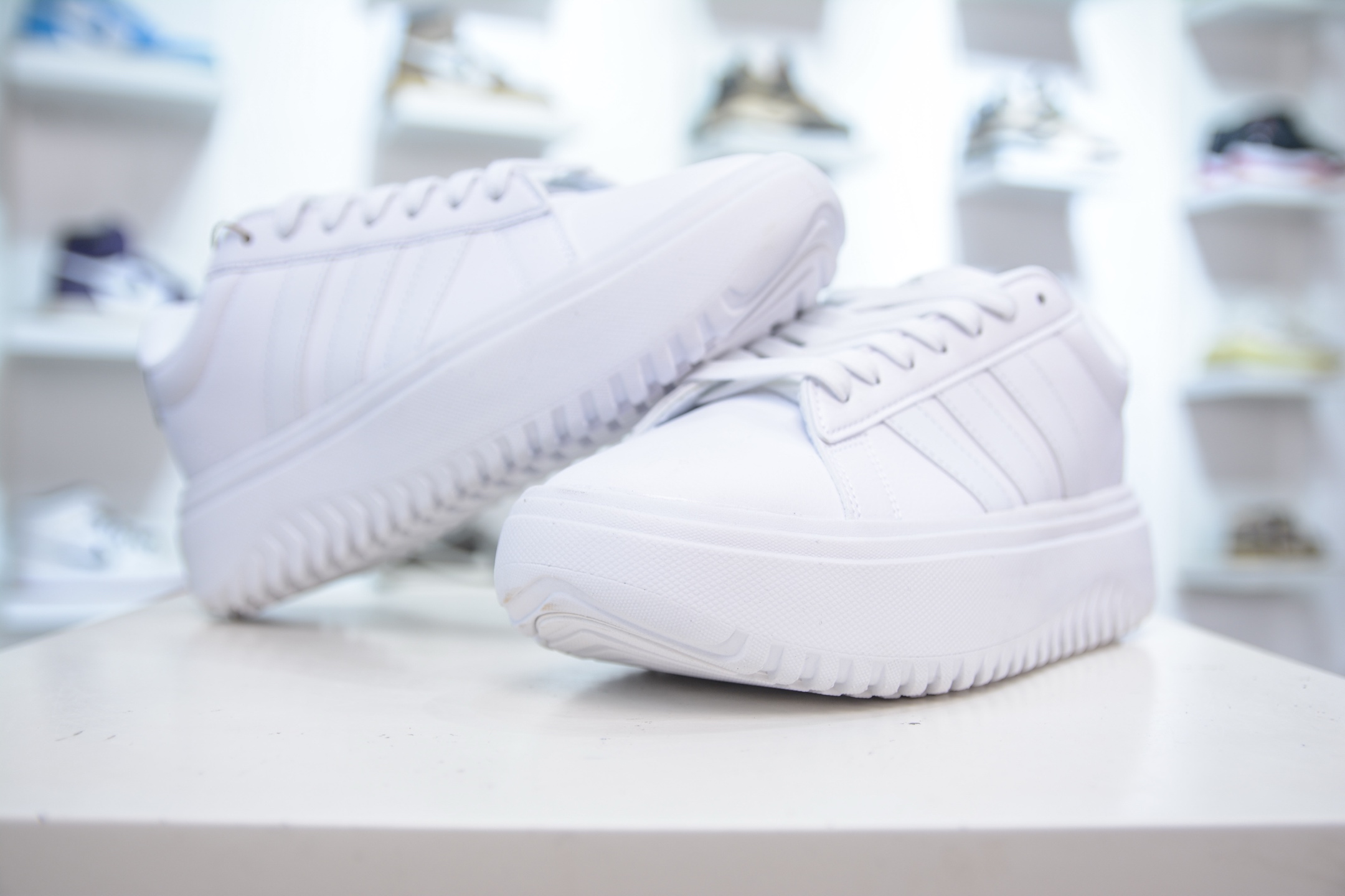 阿迪达斯AdidGRAND COURT PLATFORM M 网球风厚底增高运动鞋 IE1089