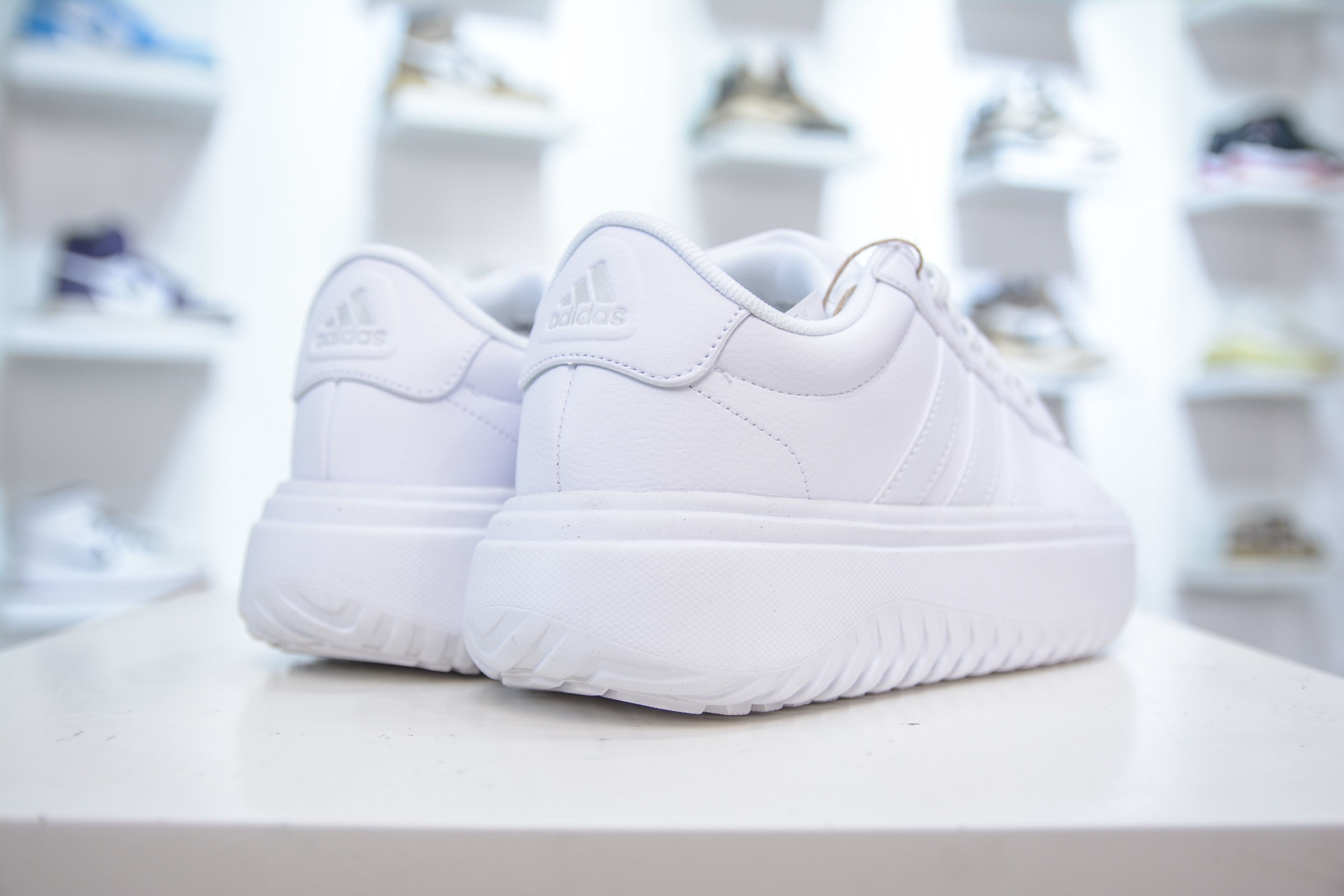 阿迪达斯AdidGRAND COURT PLATFORM M 网球风厚底增高运动鞋 IE1089