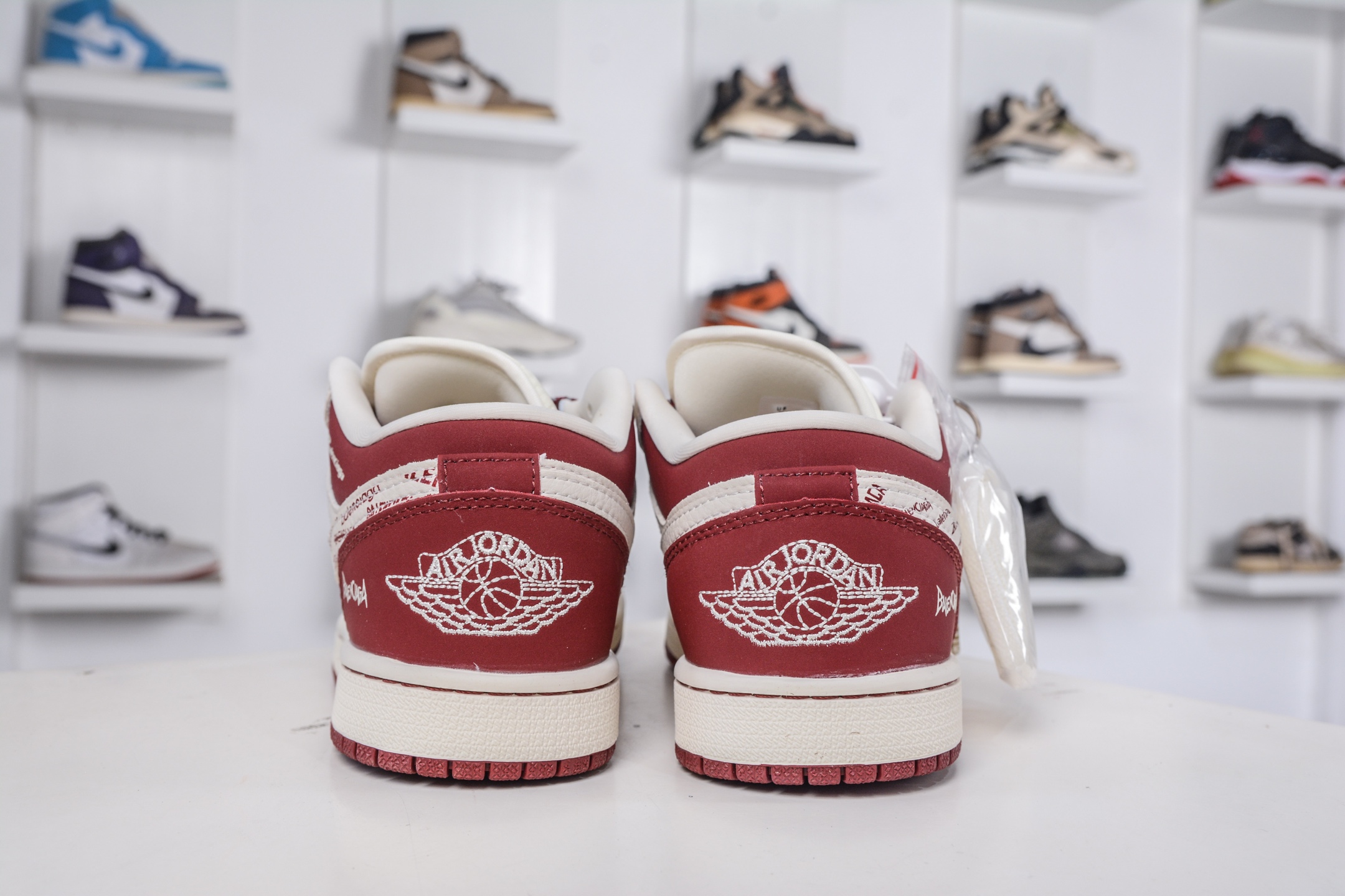 Air Jordan 1 Retro Low Balenciaga Louis Vuitton Custom White Wine Red 2 i1760979202967 7753 0 1