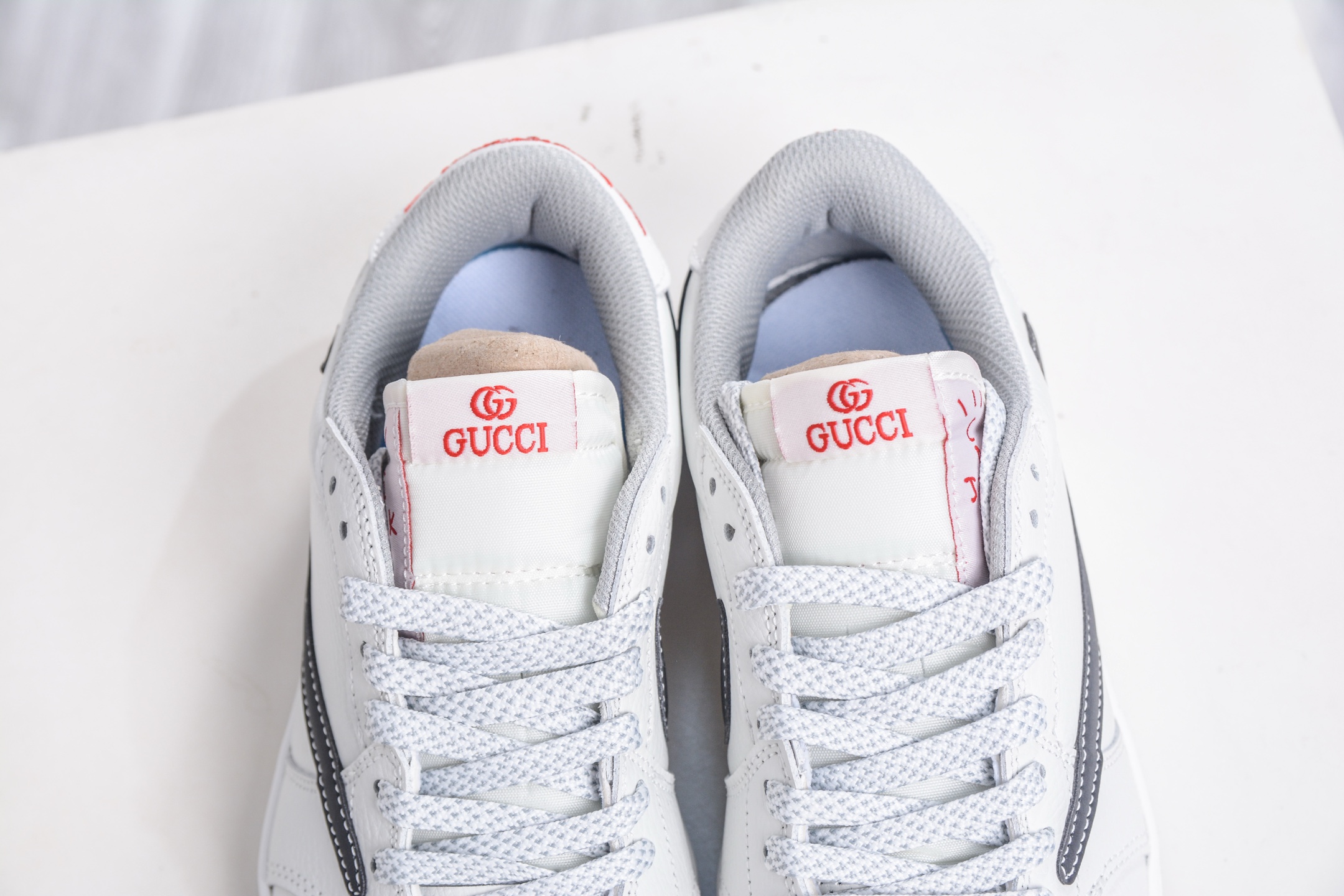 270 TS x Air Jordan x GUCCI AJ1 Low 倒钩低帮联名古驰-白黑裂纹勾 DZ5899-029