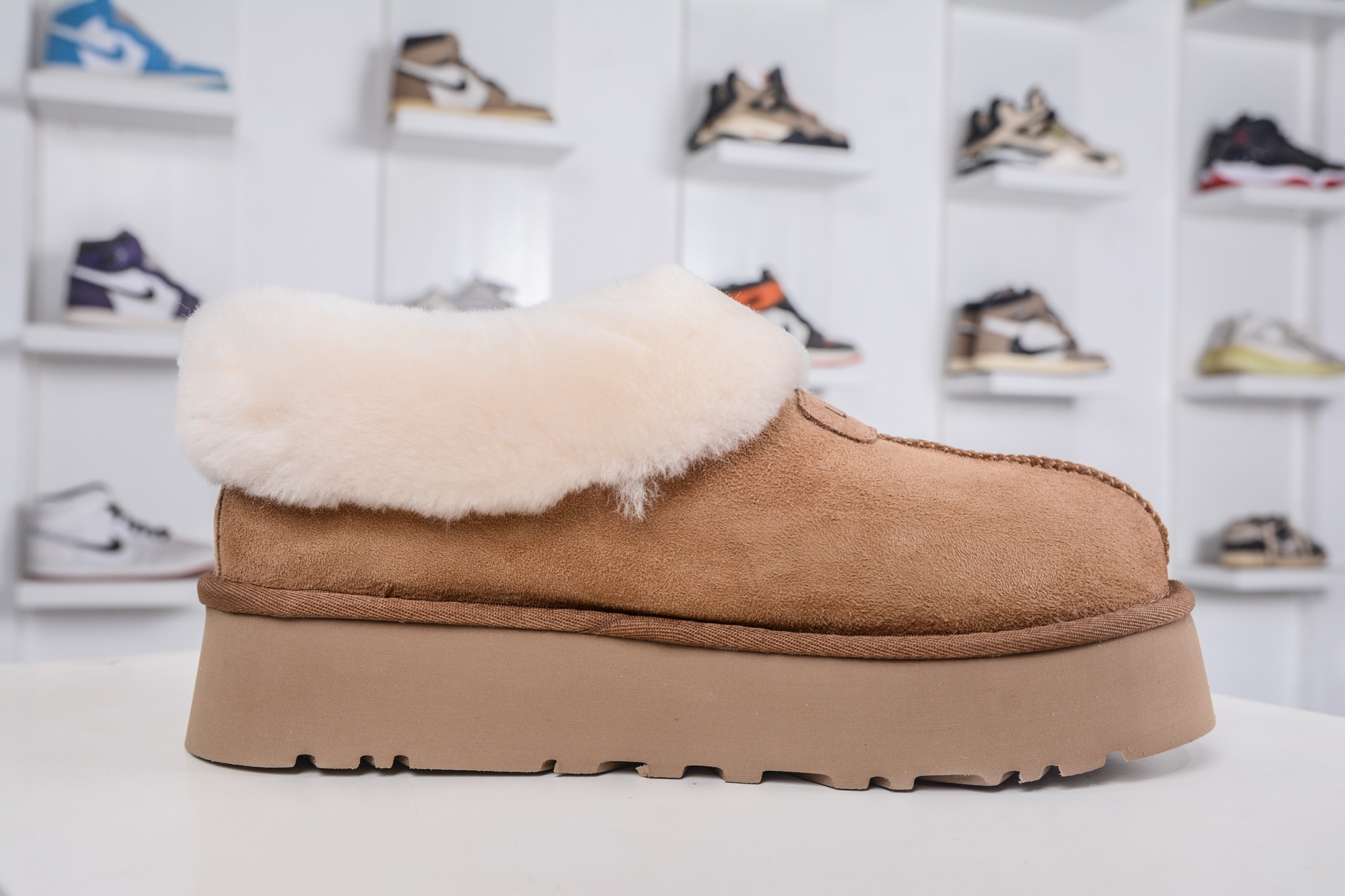 240 UGG 塔次特 3CM厚底 栗色 羊皮毛一体高品质 保暖锁热 1134810-CHE