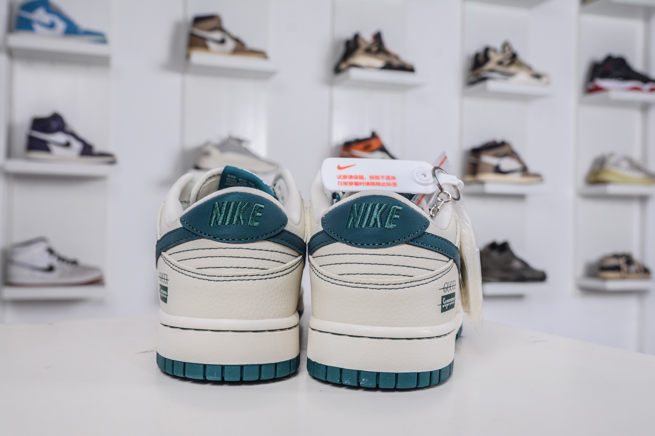 270 Nike SB Dunk Low x GUCCI x Superme 古驰SUP三方联名-米白藏青 DJ1988-003