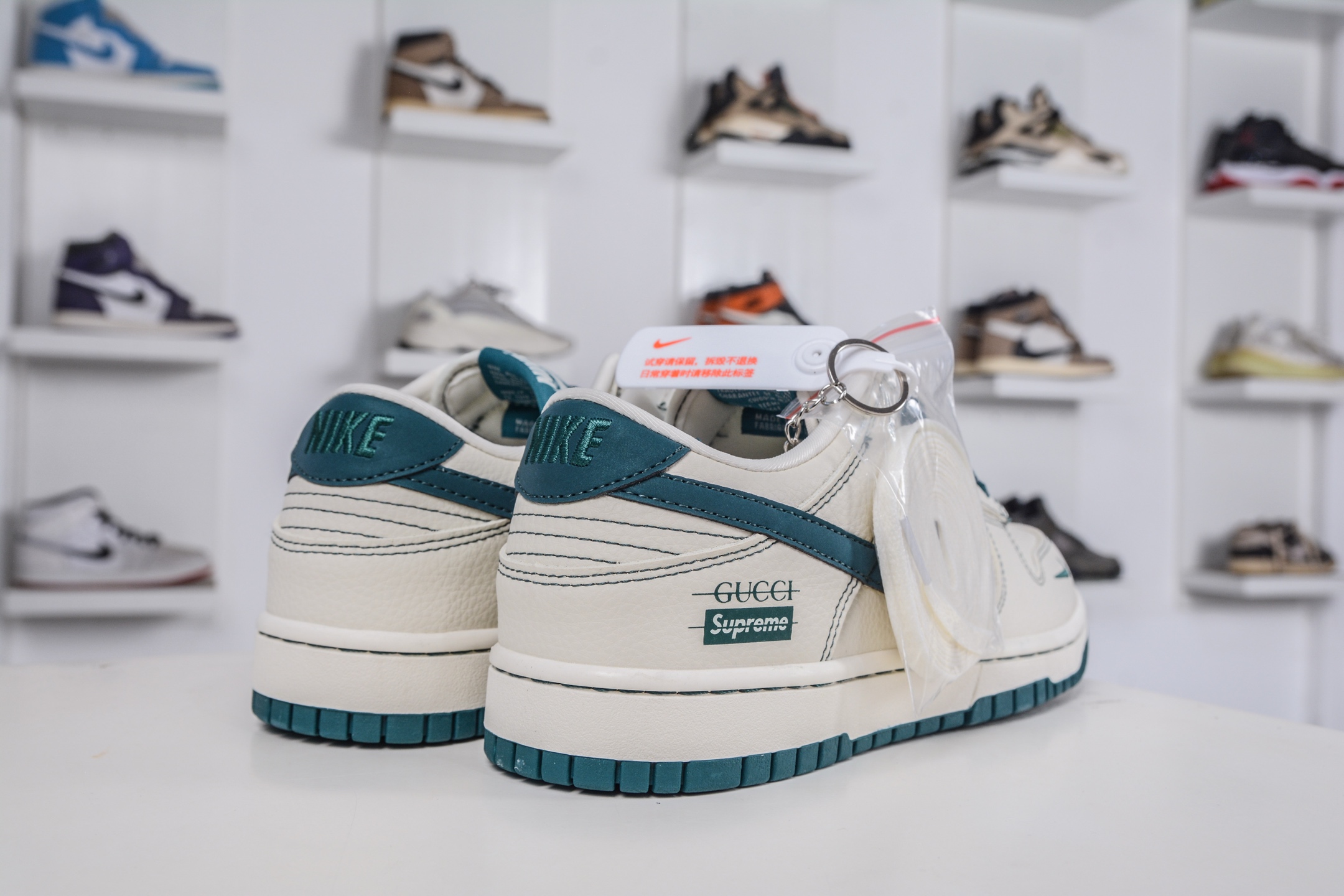 270 Nike SB Dunk Low x GUCCI x Superme 古驰SUP三方联名-米白藏青 DJ1988-003