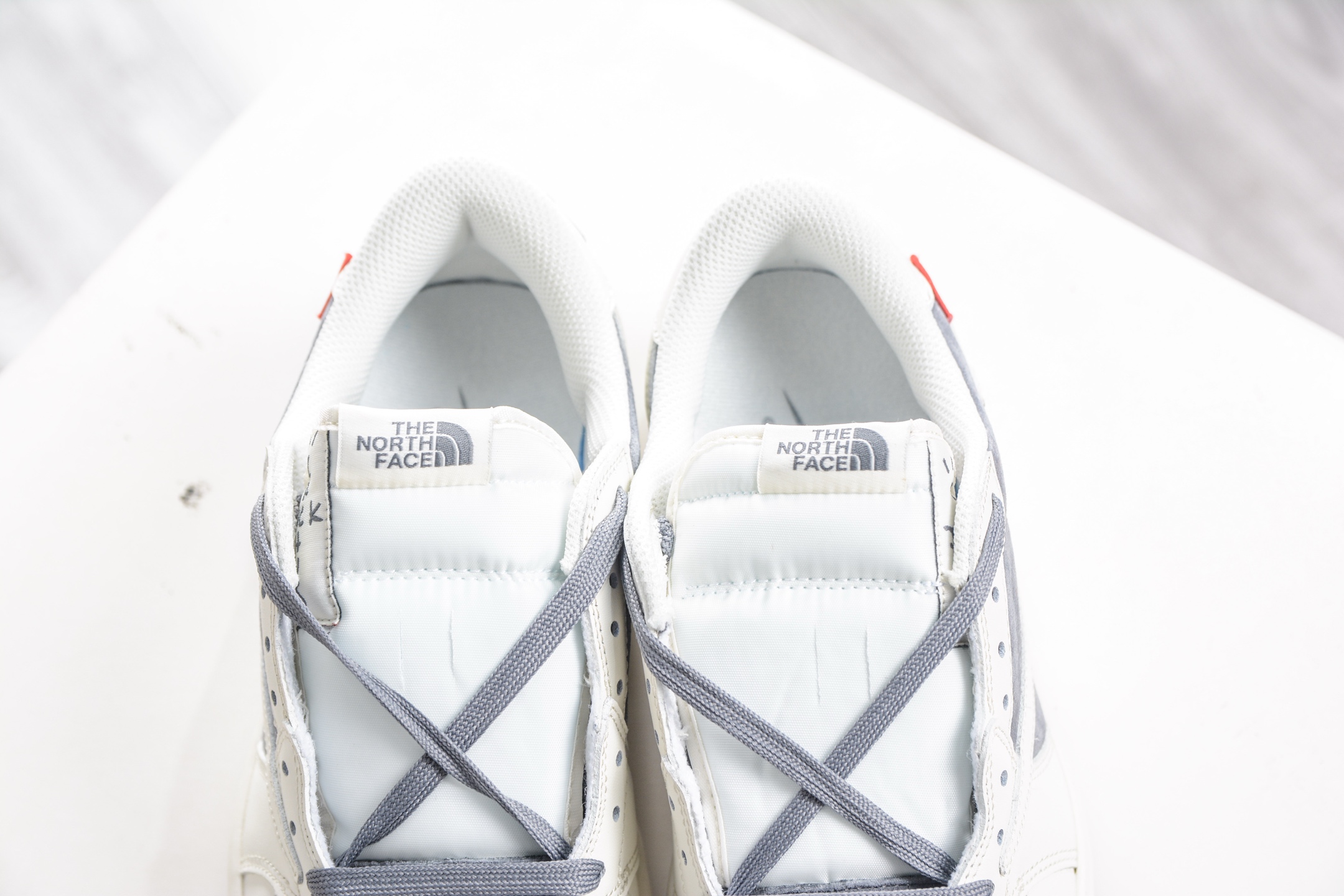 270 The North Face x Supreme x Travis Scott x Air Jordan 1 Low乔丹1代低帮倒钩北面Sup联名-米白灰 DM7866-126