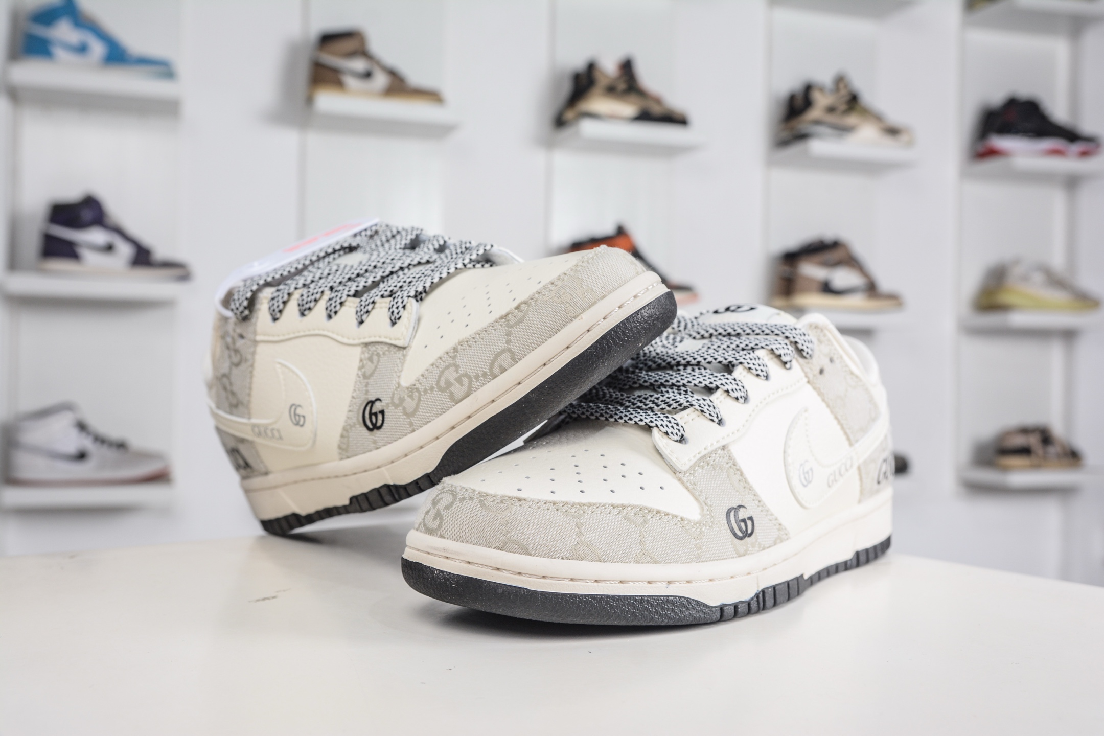 270 Nike SB Dunk Low x GUCCI 古驰联名-米黑牛仔布 JP1628-077