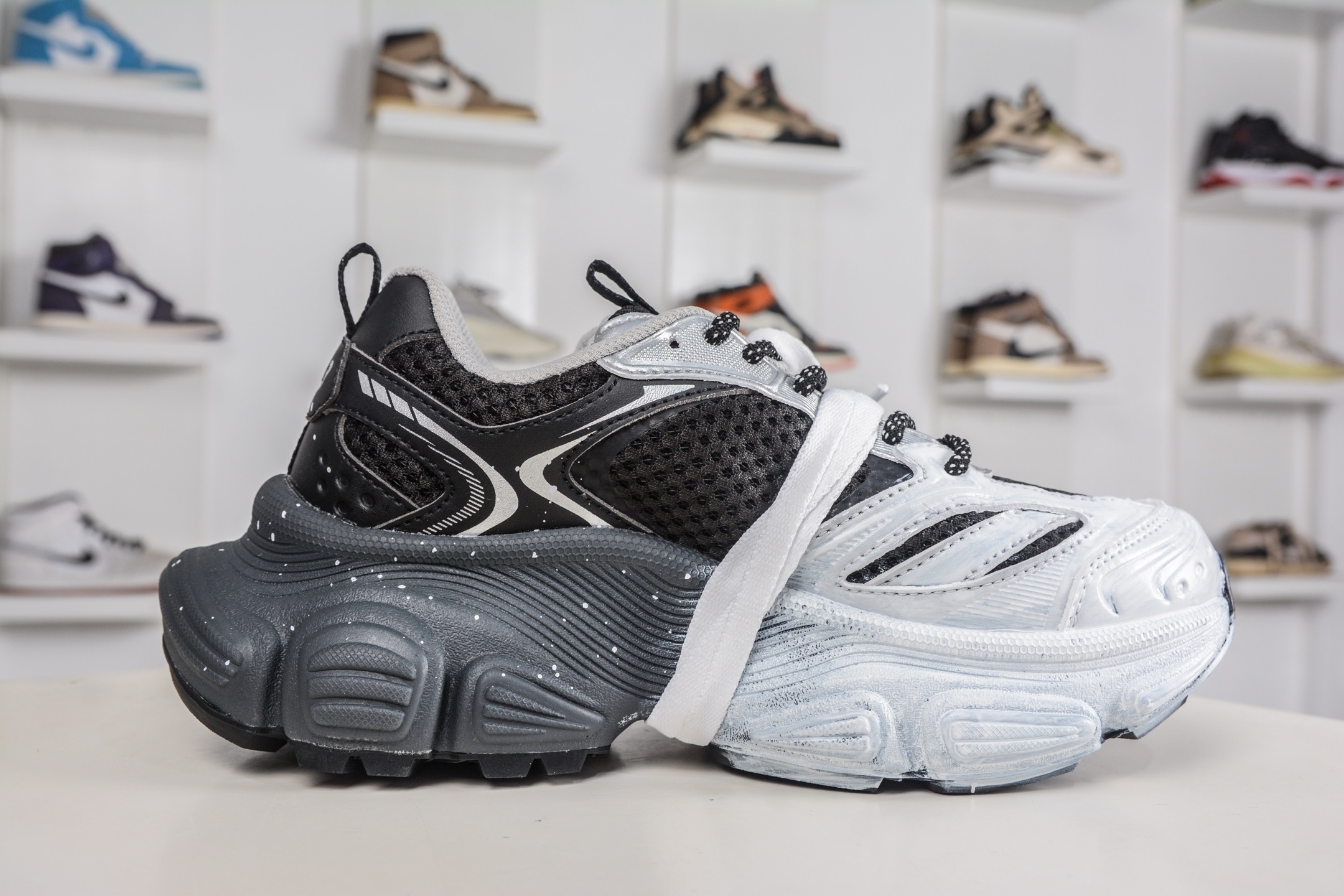 350 MLB NY 印花网红老爹跑鞋 手工定定制涂鸦恶作剧 3ASHWD15N 50BKS