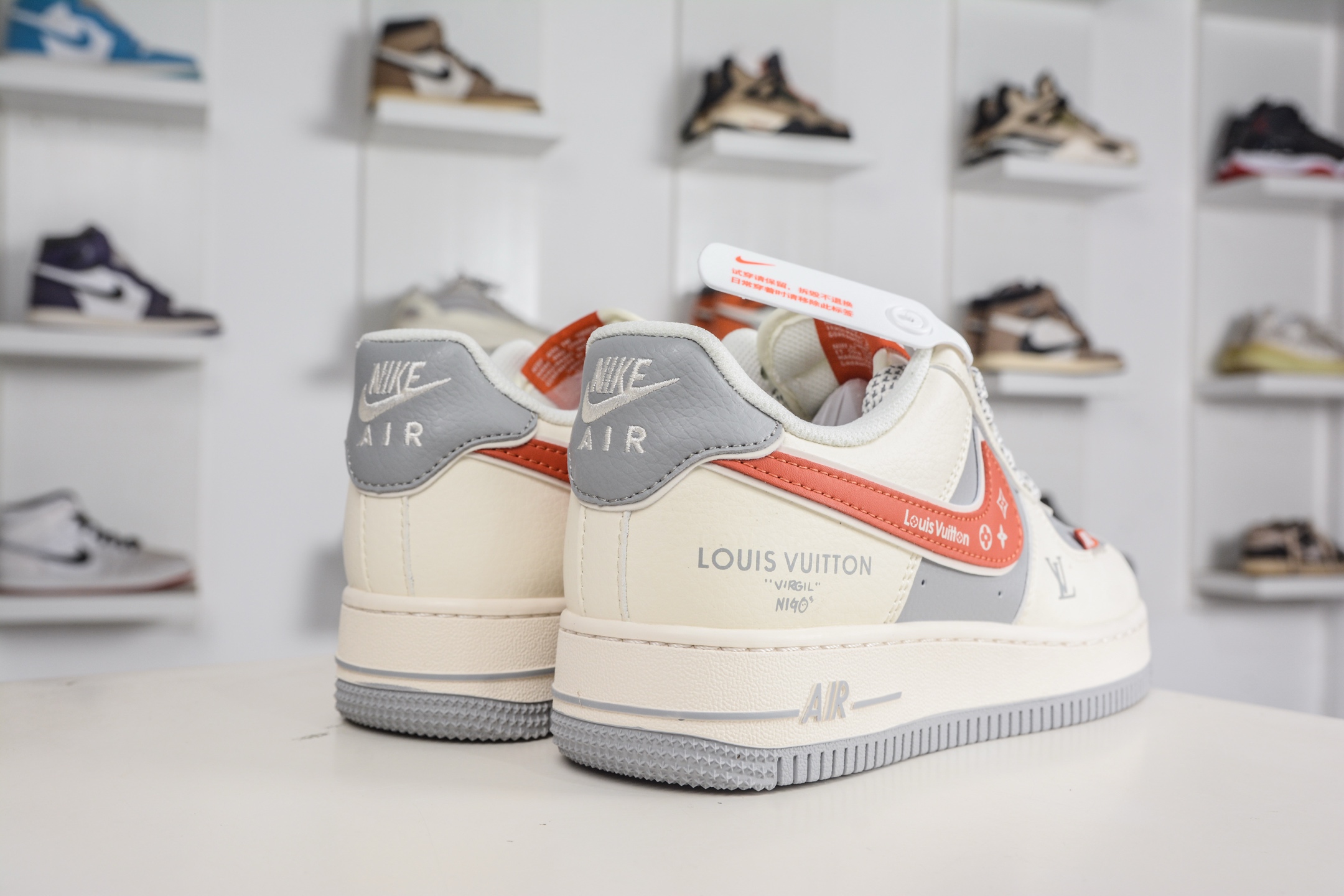 260 Nike Air Force 1 Low 07 x Louis VuittLV联名-米灰红拼接 JP8028-070