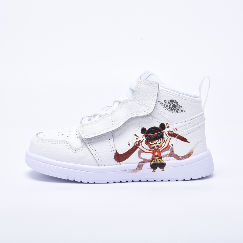 NO:211003,Jordan Velcro Nezha Low Bang 109 All White 22-37, AJ Series,19860909乔丹魔术贴哪吒低邦109全白22-37,AJ系列,,Children's