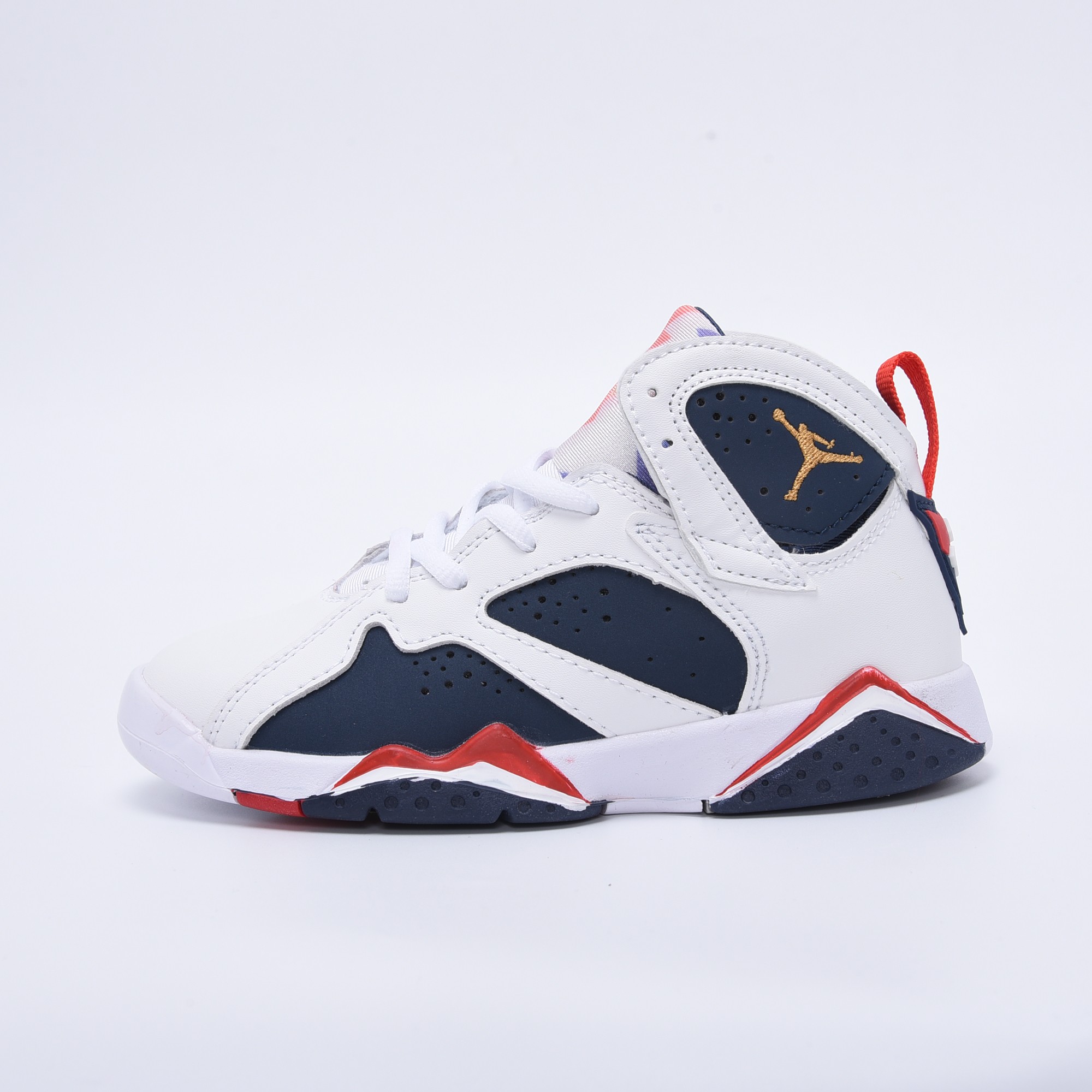 NO:762850,Joe 7 children's shoes white red gold 24-35, Jordan series,19860909乔7童鞋白红金24-35,乔丹系列,,Children's