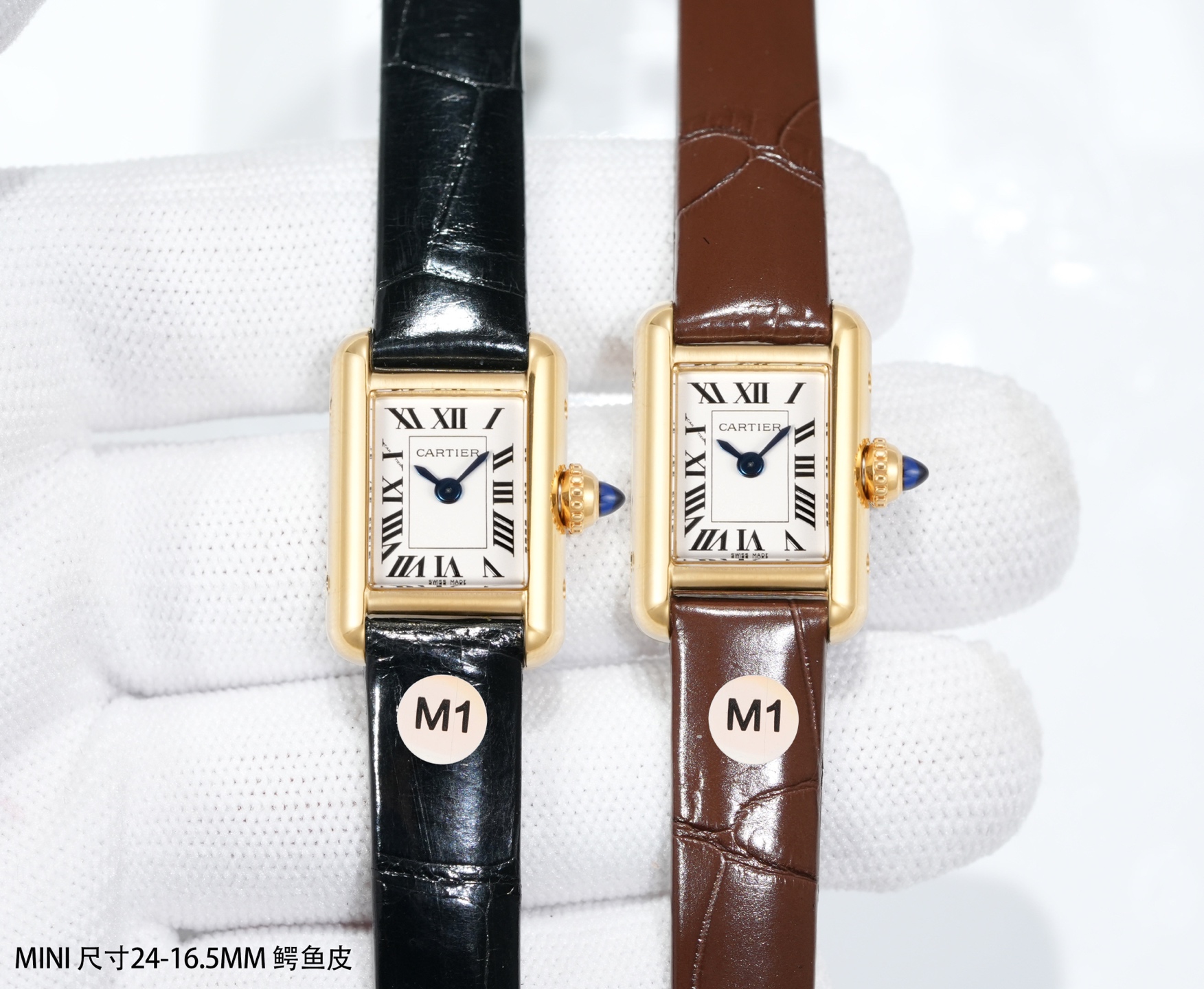 NO:715021,Produced by M1. Original mold opening. TANK LOUIS CARTIER mini small watch with a dial size of 24 16.5mm x 6.2mm and Swiss imported movement!  Accurate travel time. The classic design is mixed with new proportions, making it more sophisticated, unique and full of personality. The iconic bright gold curved case has been carefully polished with rounded corners through multiple layers of complicated processes, striving to make every arc the same as the original. It is supplemented by a sapphire crown that is carefully polished by hand, with a unique forged silver-plated dial, sword-shaped burnt steel blue hands, and a sapphire crystal mirror.  , paired with a pure American crocodile leather strap, every element takes into account aesthetics and wearing comfort, expressing casual elegance and letting your beauty flow everywhere. No matter how many times you see it, you will still be surprised by the mini tank. The combination of the classic gold watch frame and the black crocodile leather strap is full of texture. It really interprets exquisiteness to the extreme!  Produced by M1, it must be a high-quality product!  ,,louis vuitton,cartier,crocodile skin,gold19860909M1出品.原版开模.TANK LOUIS CARTIER迷你小尺寸款腕表以 24 16.5mm x 6.2mm的表盘尺寸,瑞士进口机芯！走时精准.经典的设计混以全新的比例搭配,更显精巧别致而富有个性.标志性的明亮黄金弧形表壳 经过多层繁复工序精细打磨出圆润边角,力求每个弧度都与原版无异.再辅以每颗都用手工精心打磨的蓝宝石表冠,搭配独特煅烤镀银表盘,剑形烧钢蓝指针,蓝宝石水晶镜面 ,搭配纯正美洲鳄鱼皮质表带,每一元素兼顾美学和佩戴舒适感,尽释随性优雅,让你的美处处流转.无论看了多少次还是会被惊讶住的mini坦克,经典金色表框搭配黑色鳄鱼皮表带组合,质感拉满.真的把精致演绎到了极致！M1出品 必属精品！,,louis vuitton,cartier,crocodile skin,gold,Watch