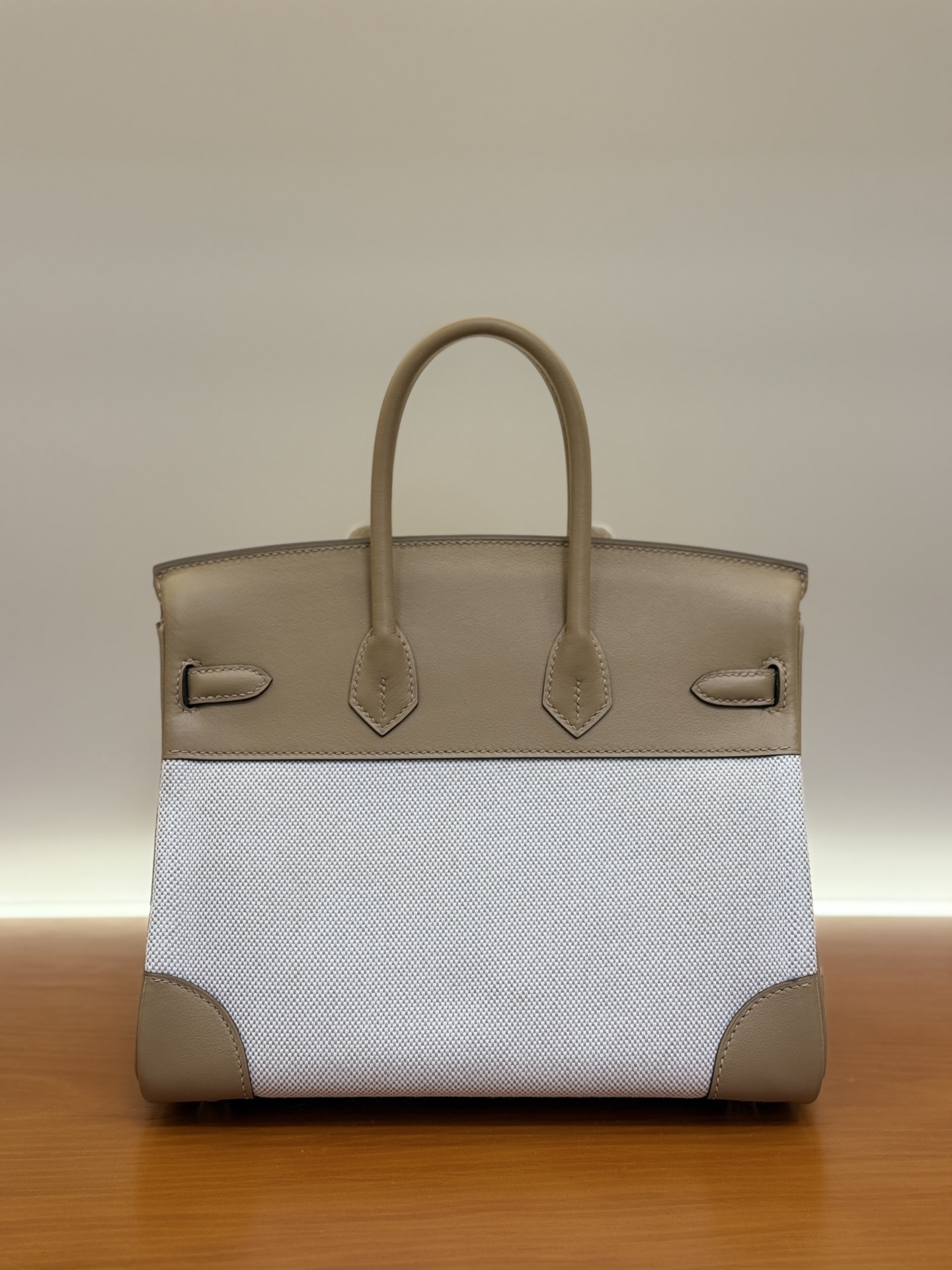 Hermès Birkin 25/30cm Pre-owned Swift Leather & Canvas Bag - Milk Tea 4 i1743579584748 7939 0 2