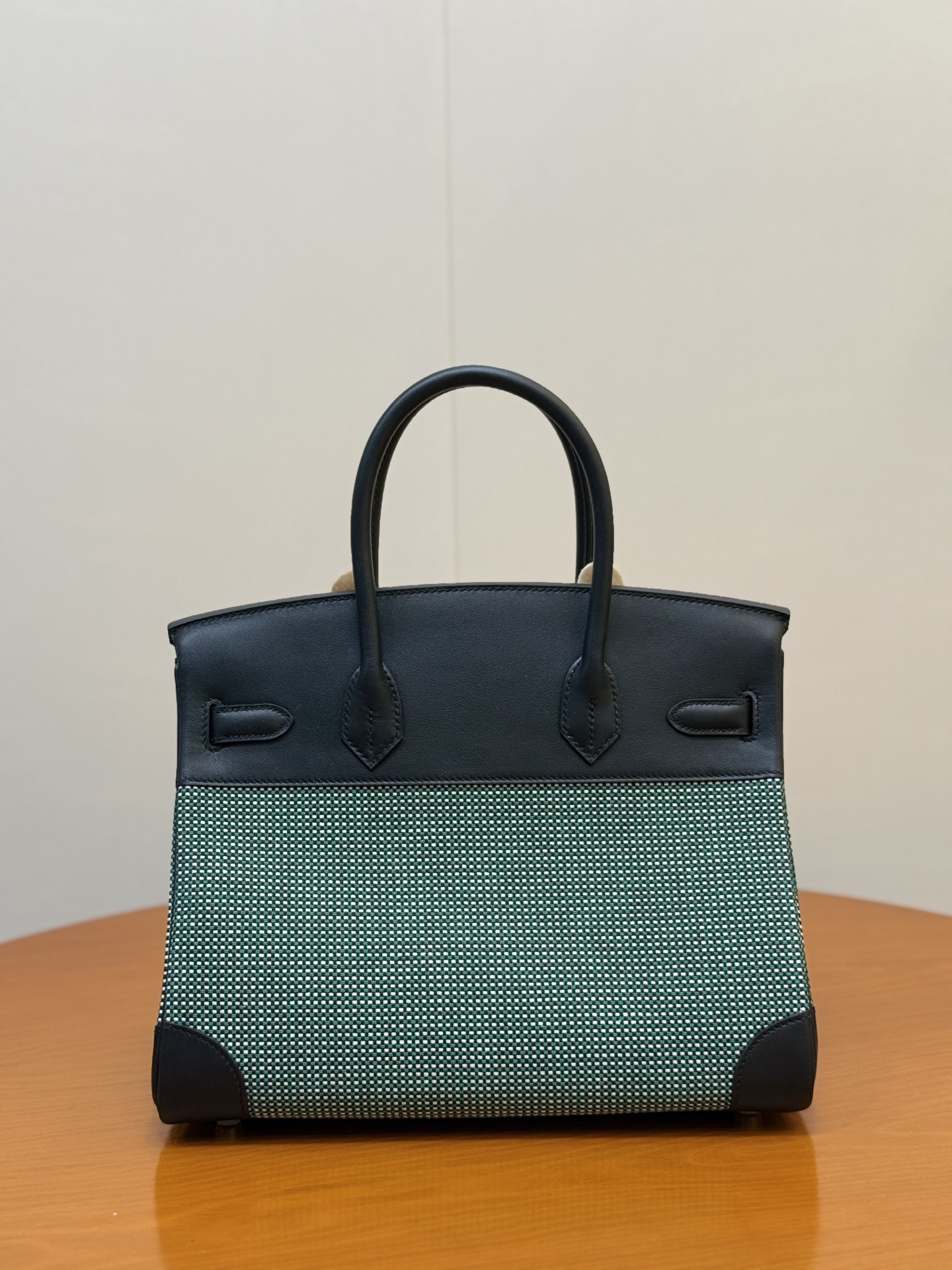 Birkin 30cm Mint Green Waffle Canvas & Swift Leather Gold Hardware Bag 4 i1753330320778 9731 0 7
