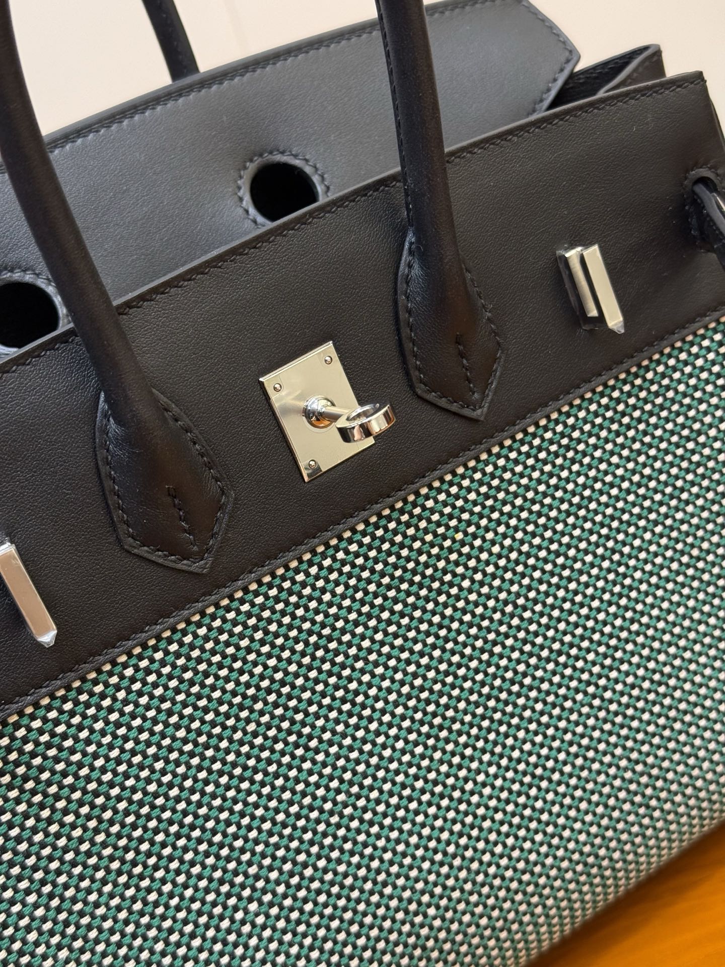 Hermès Birkin 25cm Mint Green Waffle Canvas Bag with Silver Hardware 5 i1753330382005 931 0 0