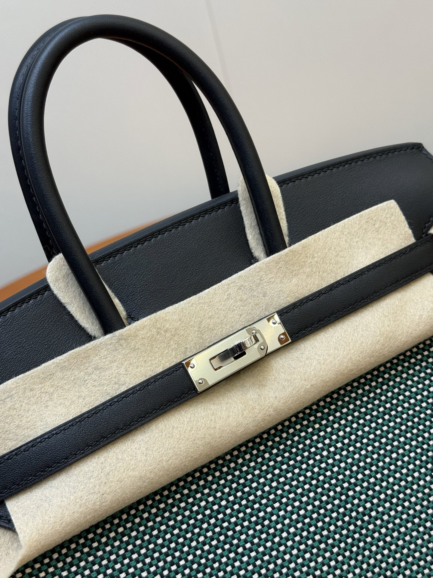 Hermès Birkin 25cm Mint Green Waffle Canvas Bag with Silver Hardware 8 i1753330384324 1141 0 4