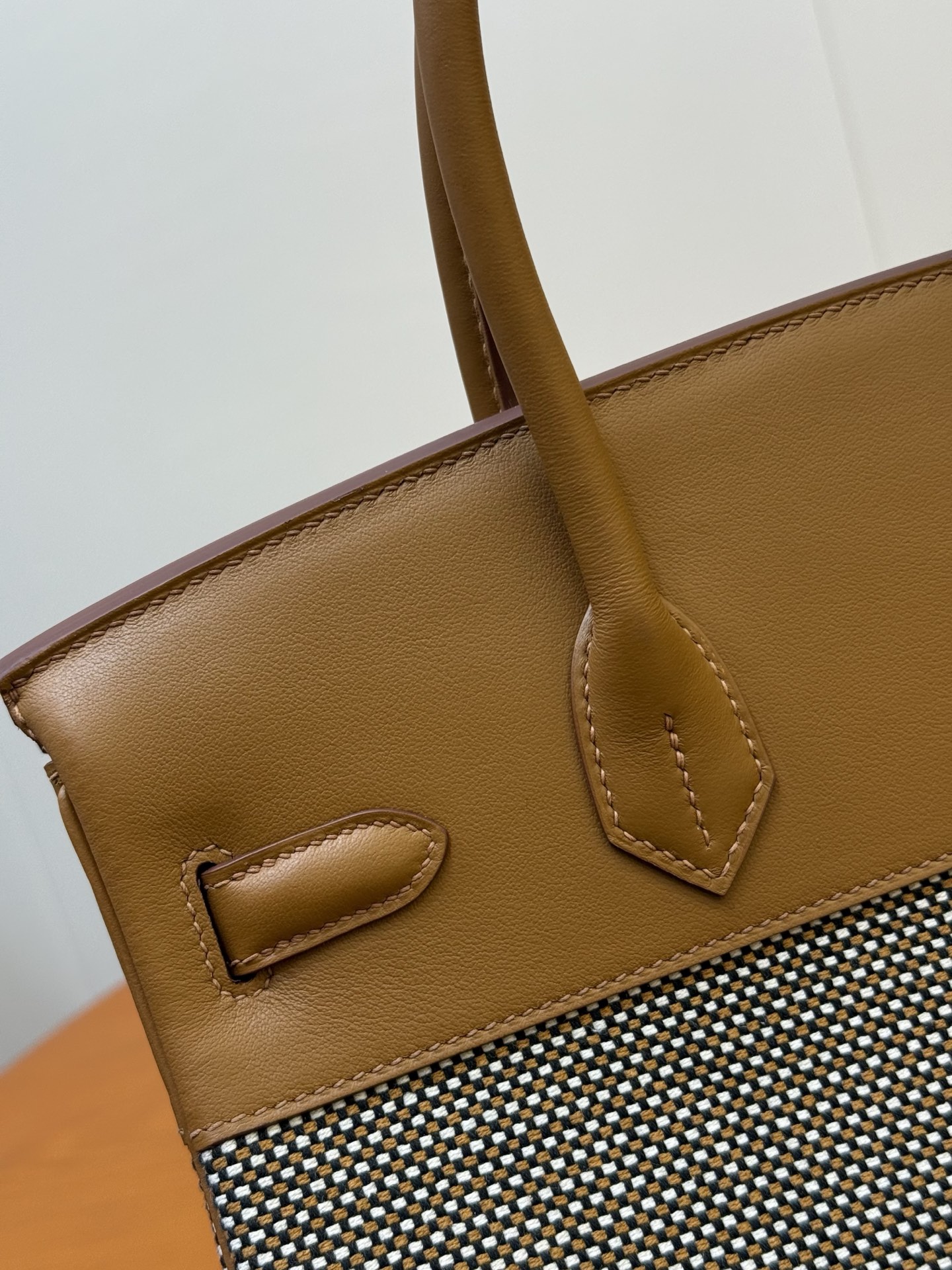 Birkin 30cm Gold Brown Swift Leather & Waffle Canvas Gold Hardware Bag 6 i1753330747617 2589 0 4