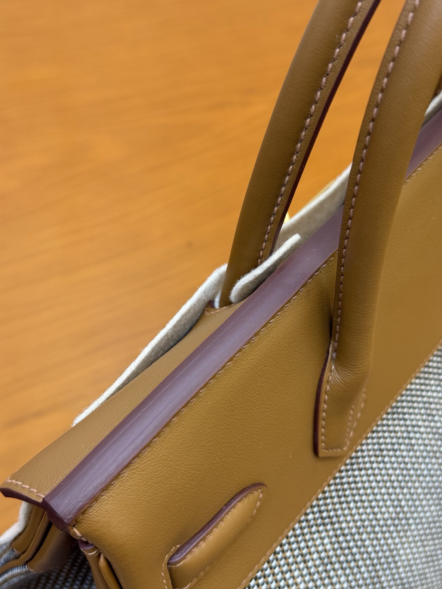 Birkin 30cm Gold Brown Swift Leather & Waffle Canvas Gold Hardware Bag 7 i1753330749739 5092 0 5