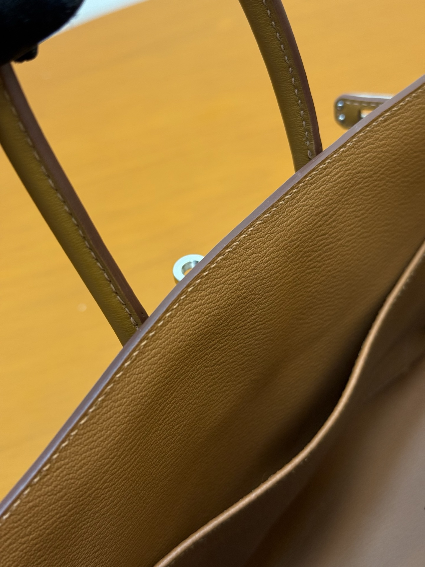 Birkin 25cm Swift Leather and Waffle Canvas Handbag with Silver Hardware 8 i1753330788109 5100 0 6