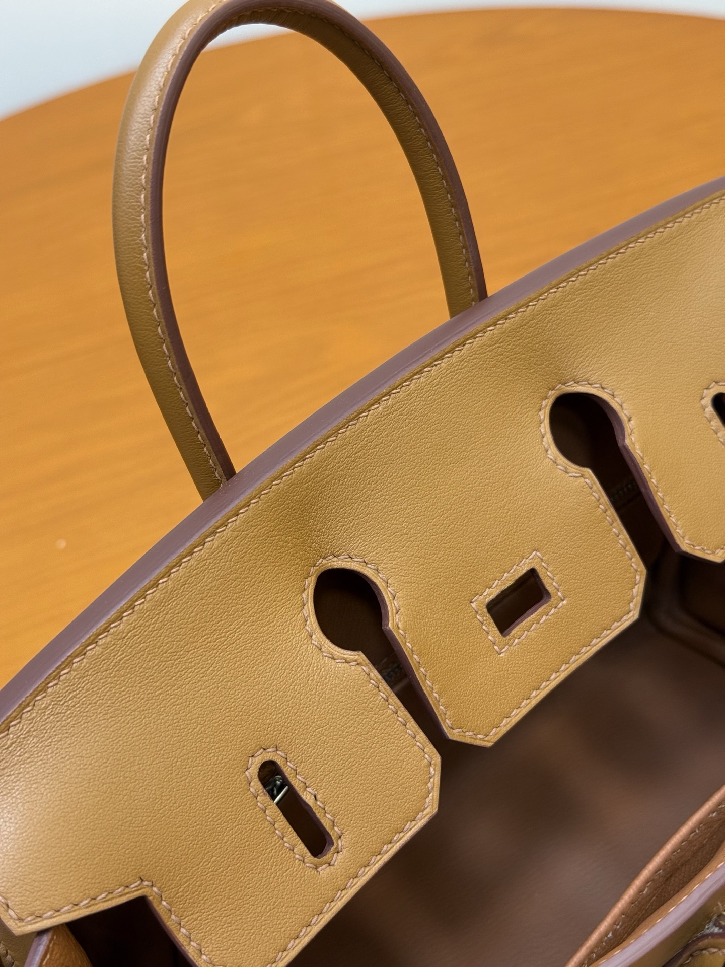 Birkin 25cm Swift Leather and Waffle Canvas Handbag with Silver Hardware 7 i1753330789982 5450 0 5