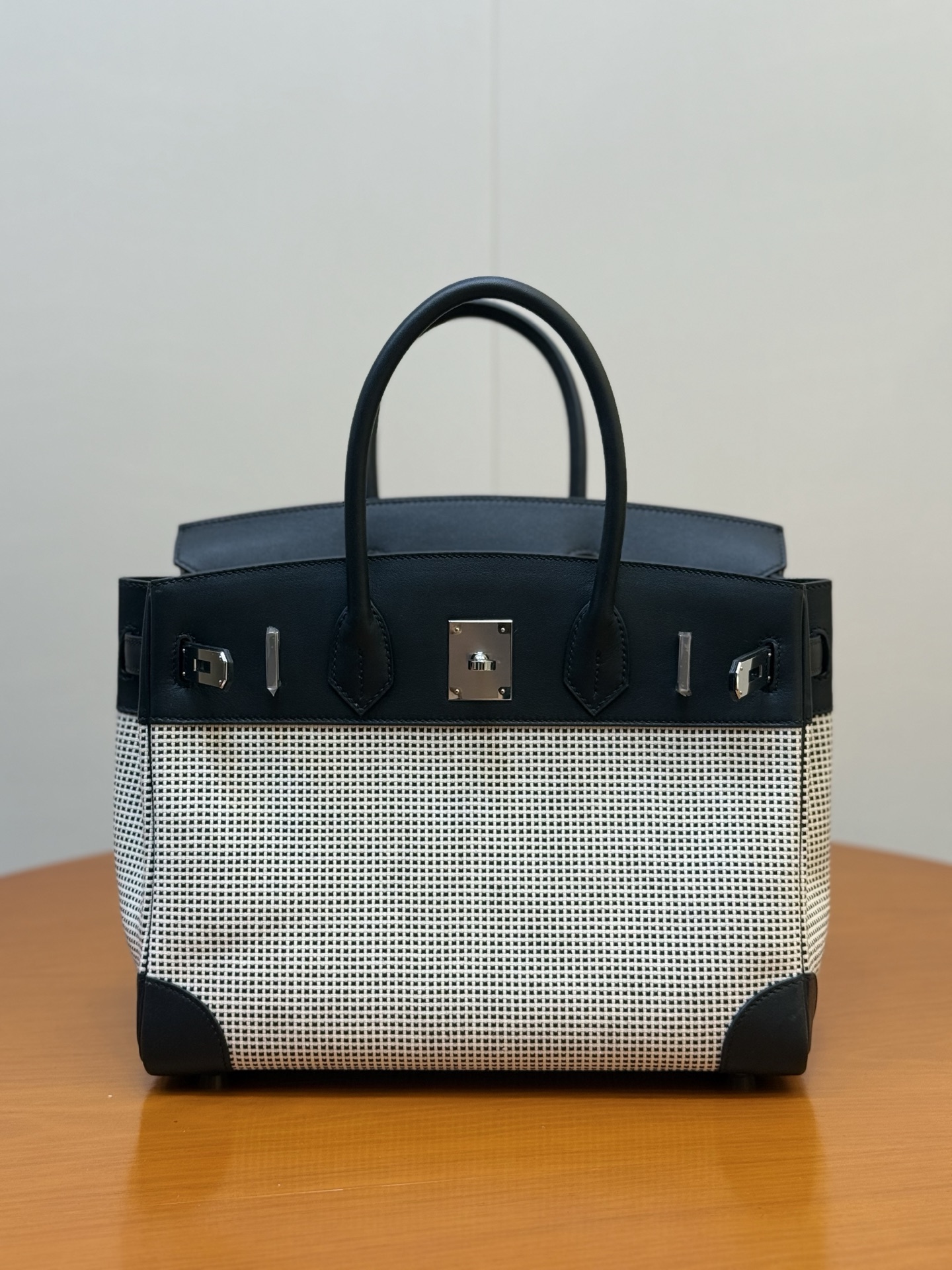 Birkin 30cm Panda Color Swift Leather and Waffle Canvas Tote Bag 2 i1753330893632 5196 0 7