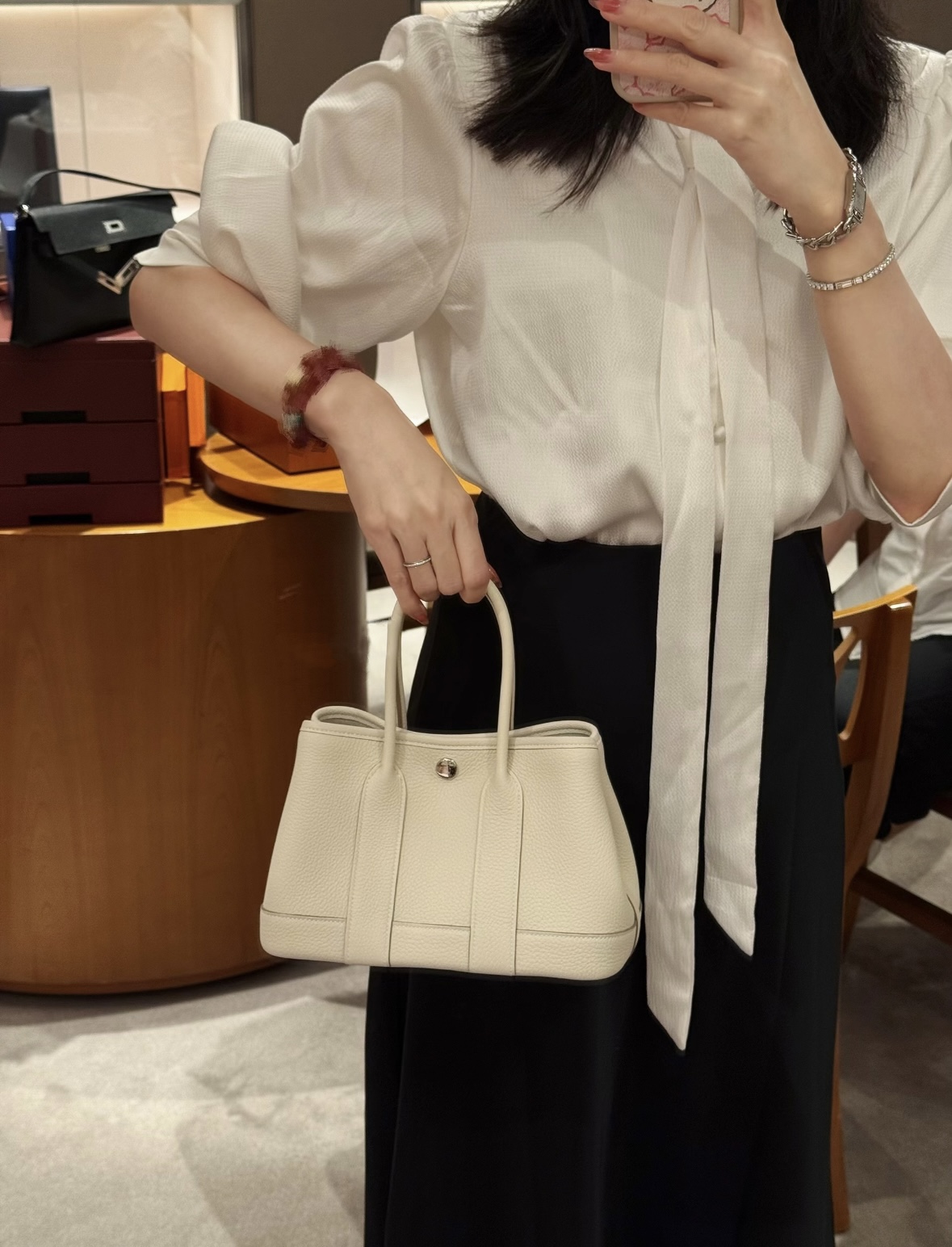 Hermès hermesThe latest garden bag Neo (mini) garden full leather style