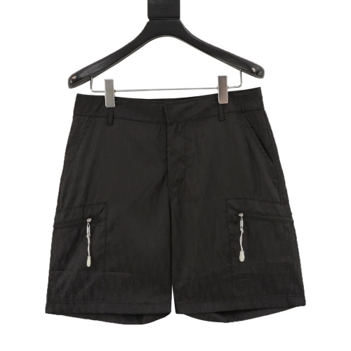DIOR Dark Pattern Logo Print Zipper Shorts, Unisex, Simple and Versatile 1 DIOR Dark Pattern Logo Print Zipper Shorts, Unisex, Simple and Versatile