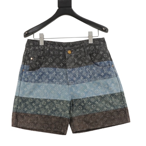 Louis Vuitton Monogram Patchwork Denim Shorts, Designer Fashion, Limited Edition 1 Louis Vuitton Monogram Patchwork Denim Shorts, Designer Fashion, Limited Edition
